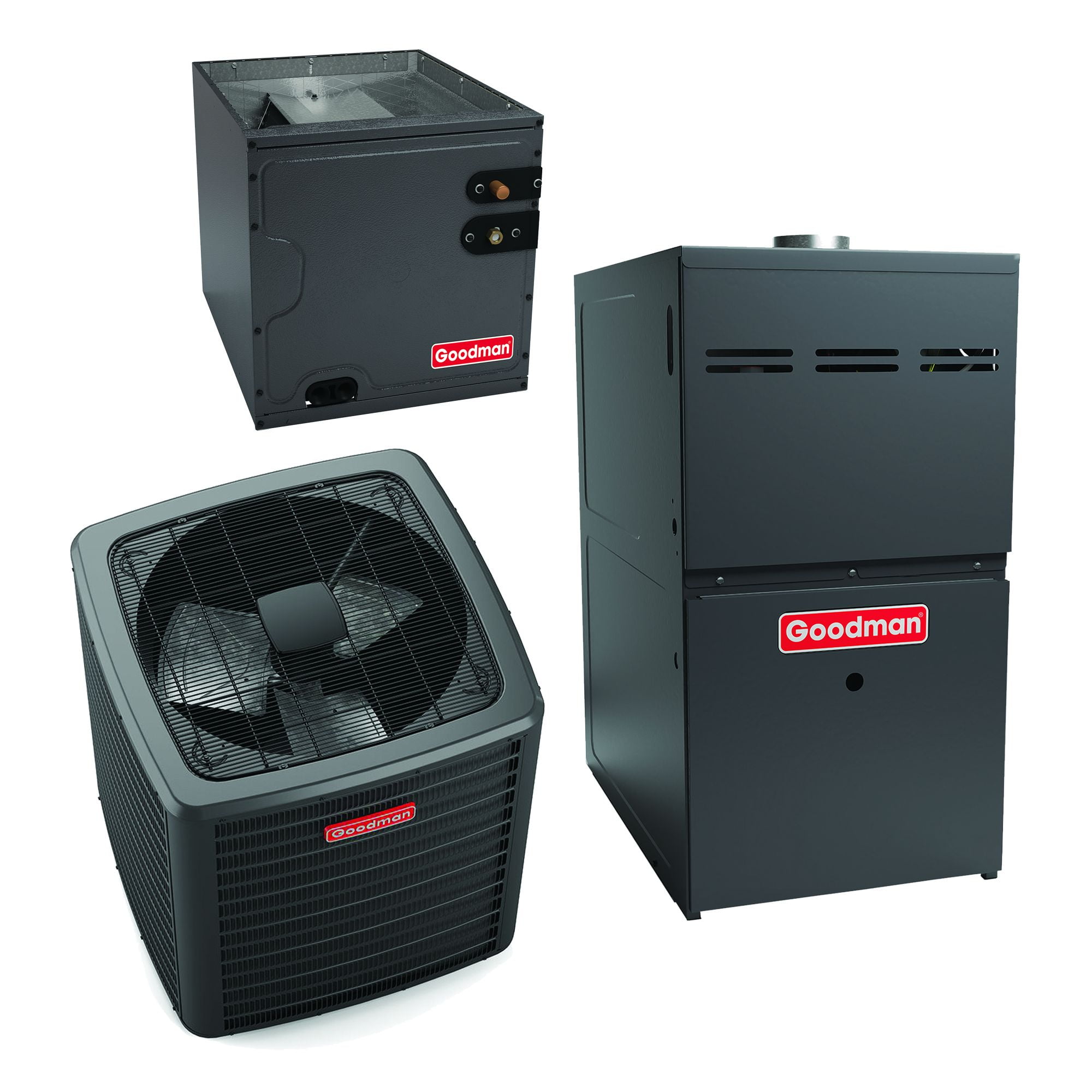 Goodman 5 Ton 16 SEER2 R-32 Gas Heating and Cooling System (120,000 BTU, 80% AFUE) 9p7ue