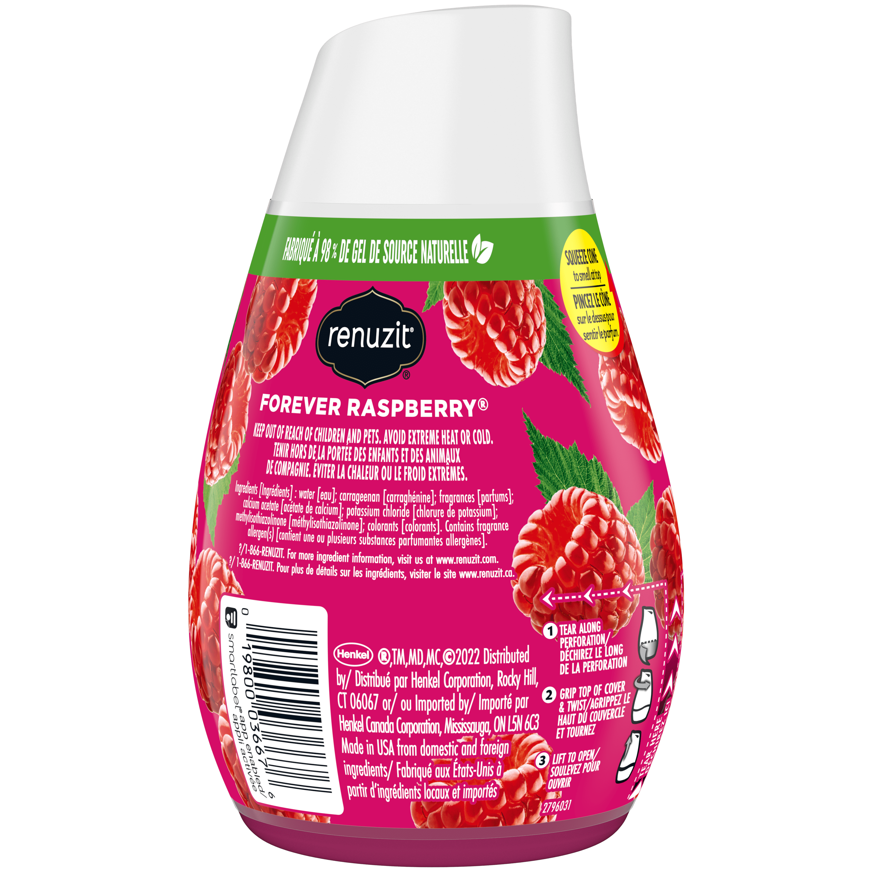 Renuzit Adjustable Solid Gel Air Freshener, Forever Raspberry Scent, Long-Lasting Odor Neutralizer (12 Pack, 7 oz Each) xa0ve