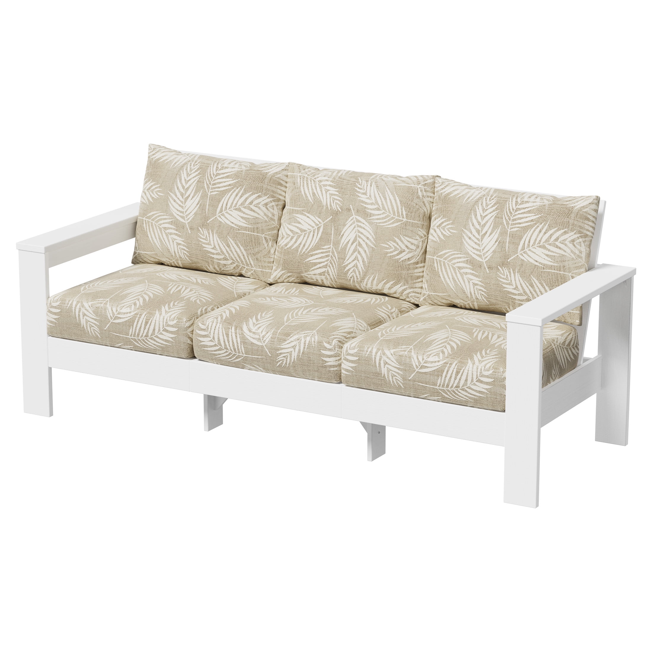 Better Homes & Gardens Ezra Outdoor HDPE Sofa (White, 81.75 in W x 31.35 in D x 34 in H) jimex