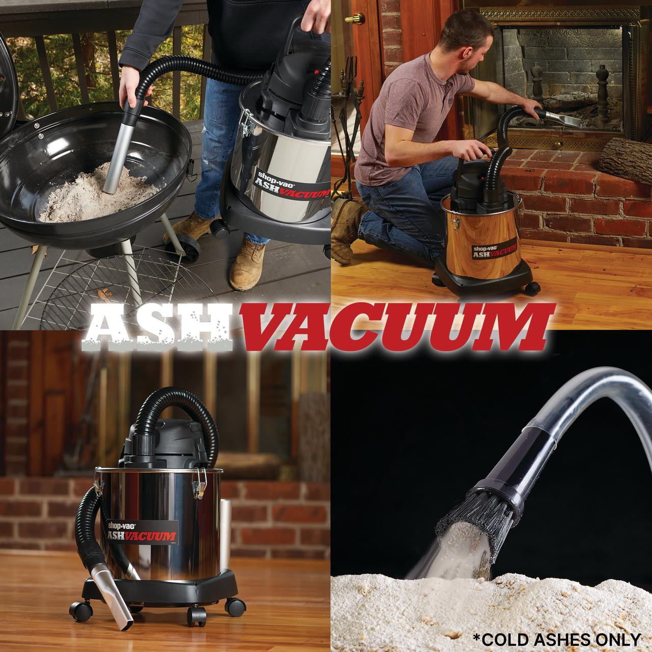 Shop-Vac 5 Gallon Stainless Steel Ash Vacuum with Dolly (Silver, 5 gal) cvyx2