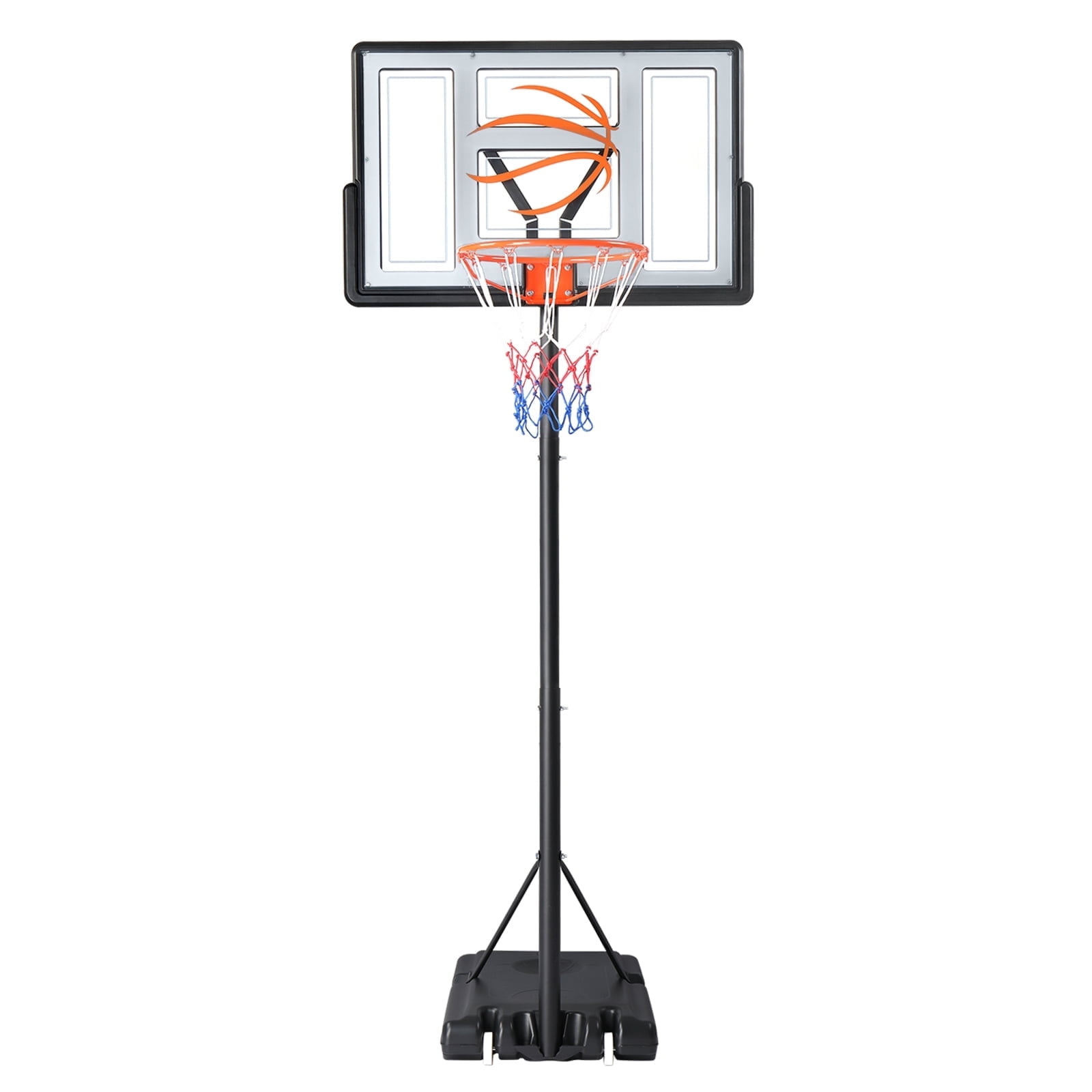 Ktaxon Portable Basketball Hoop System, Outdoor Adjustable Goal with Shatterproof Backboard (Gray, 4.4ft to 10ft) mr010