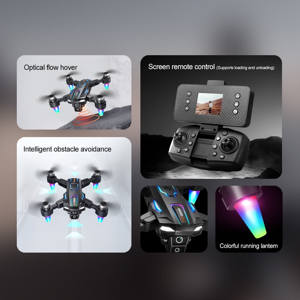 HNZENBW 4K HD Dual Camera Drone with Brushless Motor (Black, Foldable Design) w975r