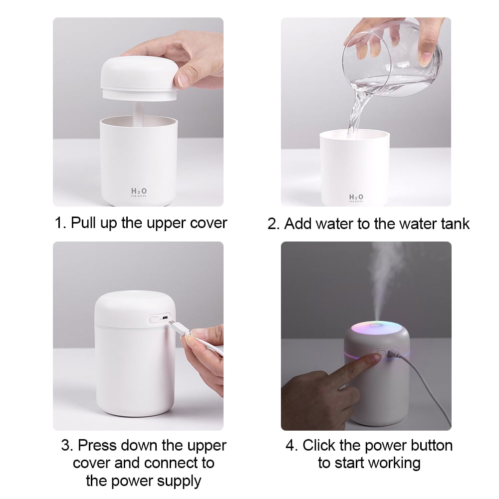 OUTAD Ultrasonic Aromatherapy Essential Oil Diffuser and Quiet Air Humidifier (White, 10.14 fl oz) chcwd