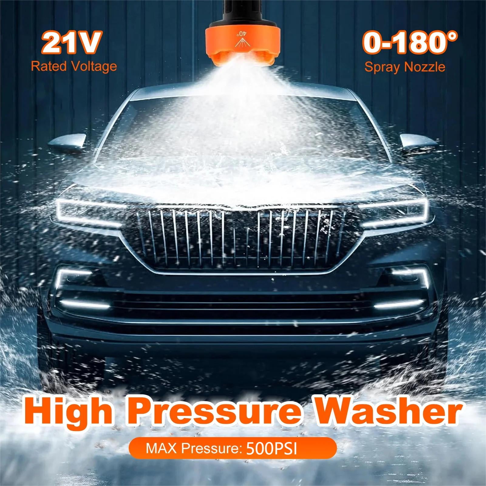 Ldyso 500PSI Cordless Pressure Washer, Portable Electric Power Washer with 2 Batteries and 6-in-1 Adjustable Nozzle (16.4 ft Hose) 40ele