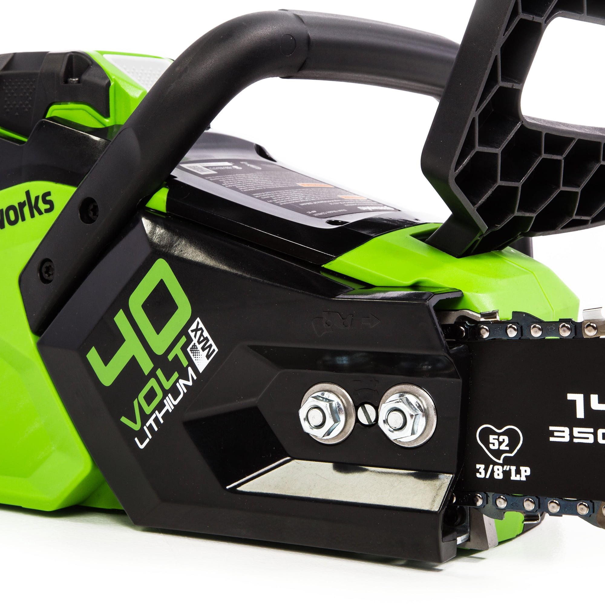 Greenworks 40V 14-inch Brushless Chainsaw Kit with 2.5 Ah Battery and Charger (Green, 14 in) 0sc9m