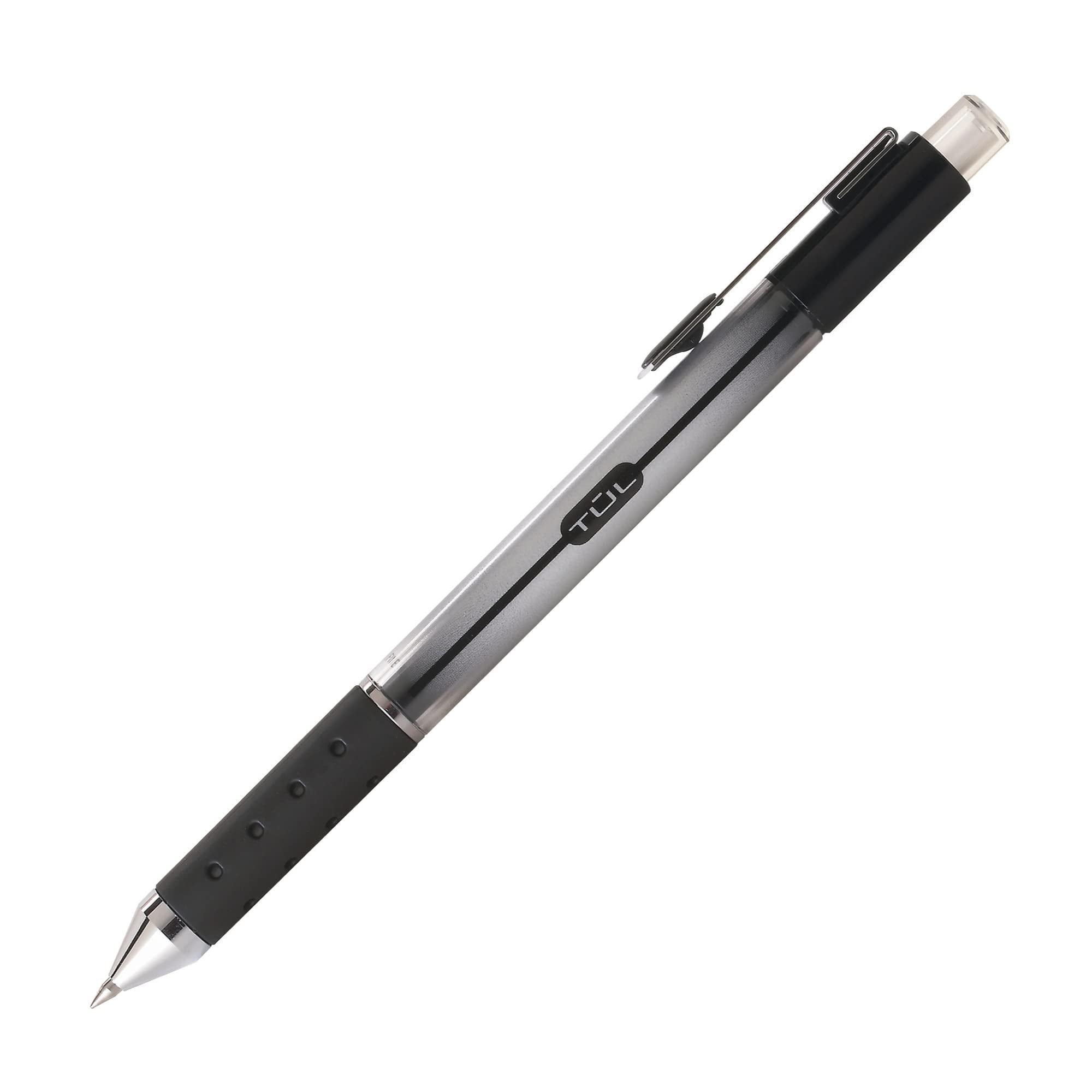 TUL Retractable Gel Pens, Smooth Writing Medium Point, Smear-Resistant Ink (Gray Barrel, 12 Pack) pnj3b
