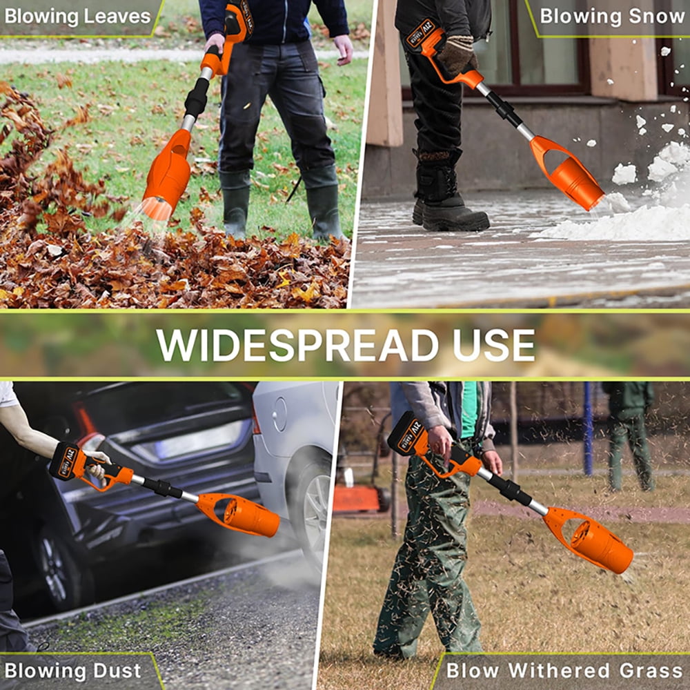 Pecham Cordless Leaf Blower, High-Speed Electric Air Sweeper for Lawn and Garden Maintenance (Orange, 21V) 62zht
