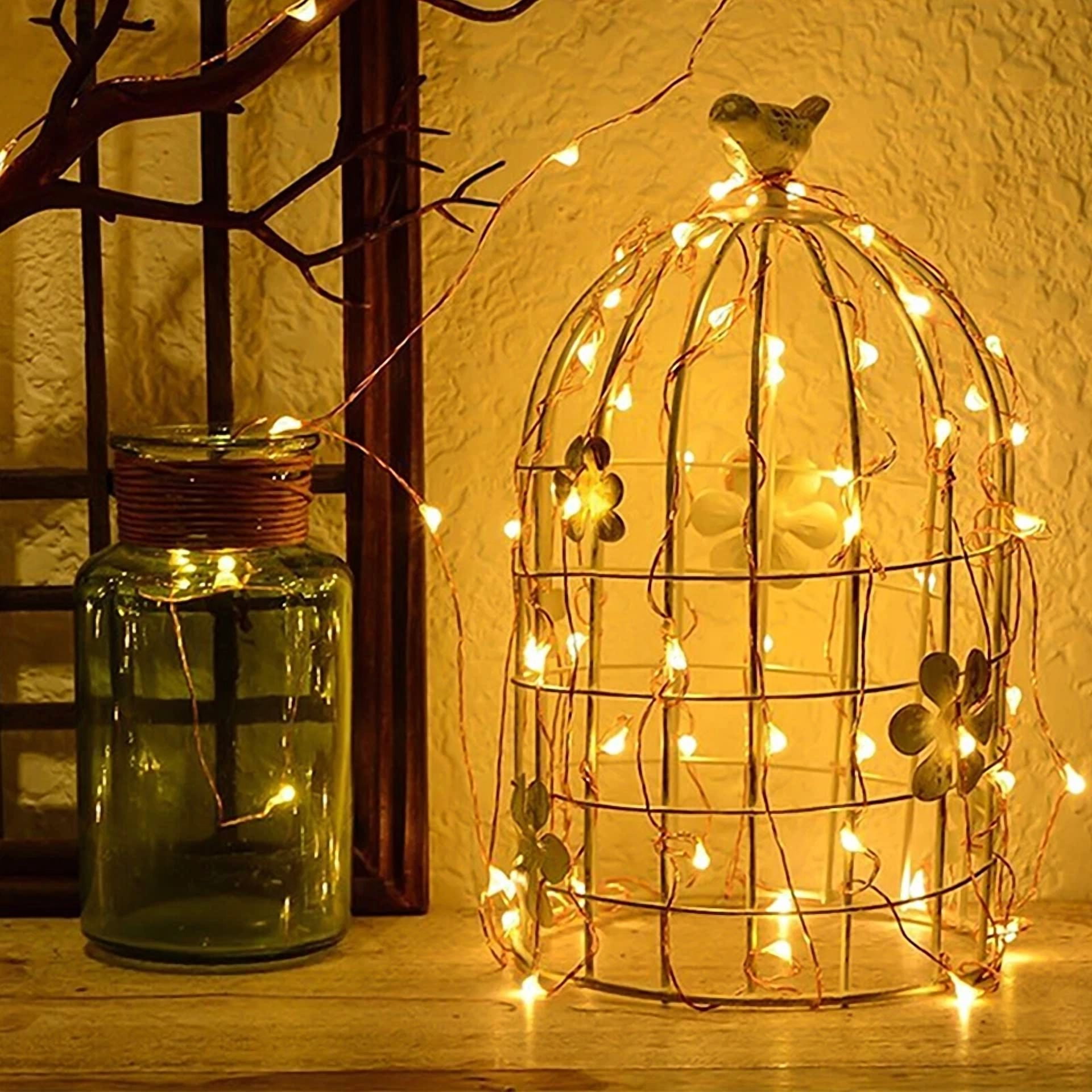 KLYNE Mini LED Copper Wire Fairy String Lights (Warm White, 6.6 ft, 20 Count) 0m8c6