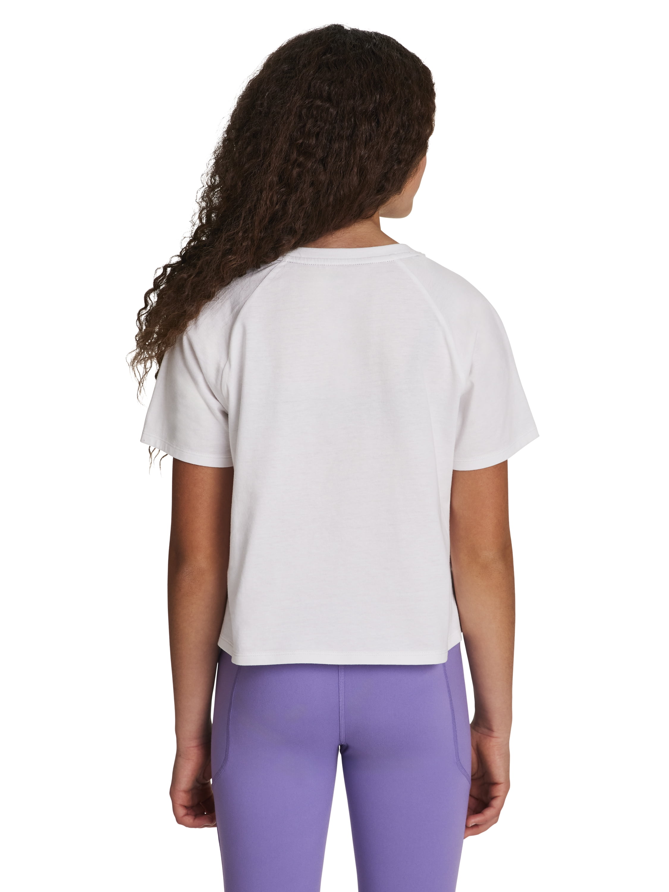 Reebok Girls Athletic Boxy Short Sleeve Graphic T-Shirt (White, S) 1nhbk