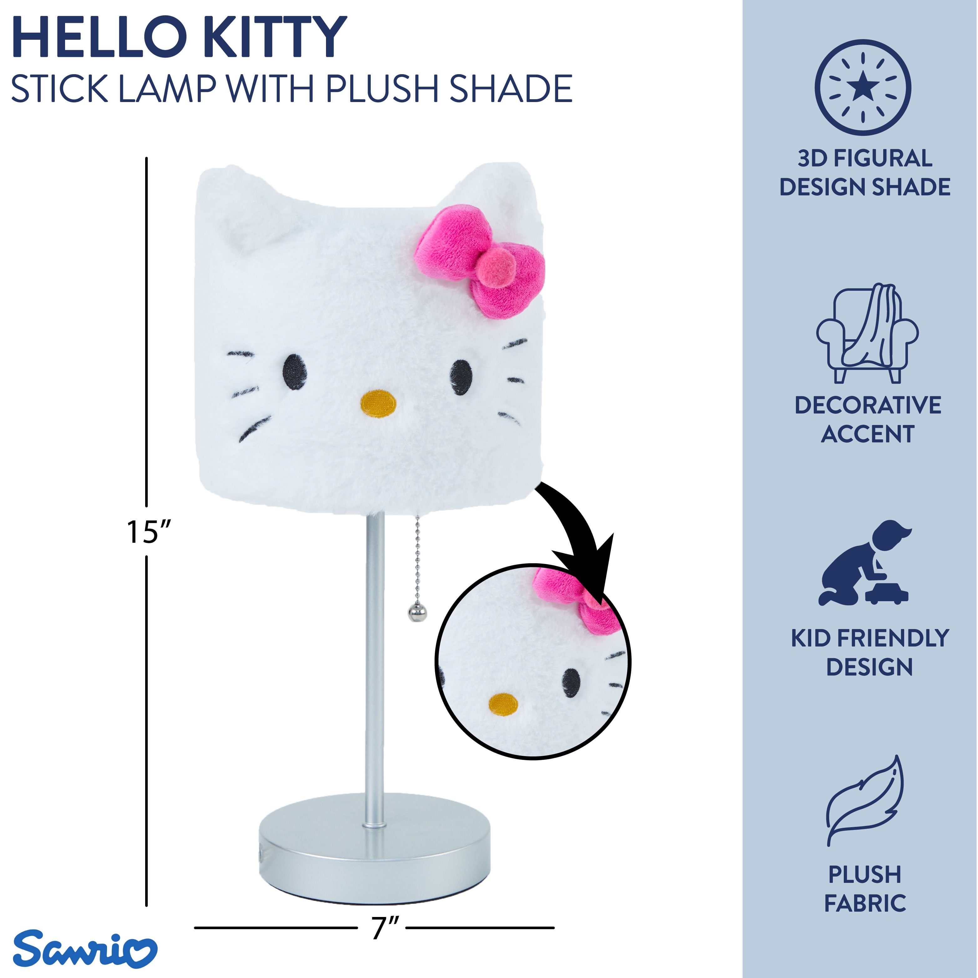 Hello Kitty Plush Table Lamp (White, 15 in) zh324