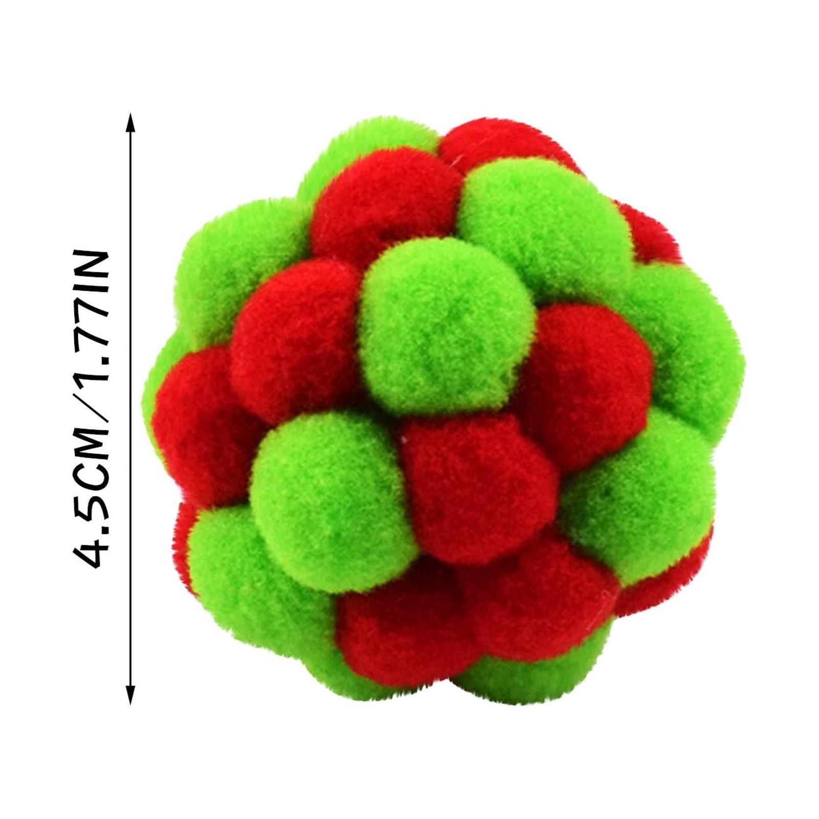 HUJTYs Interactive Cat Toy Balls with Bell, Soft Fuzzy Plush Chasing Toys for Indoor Cats and Kittens (Multi-color, 1.5 in) vbws1