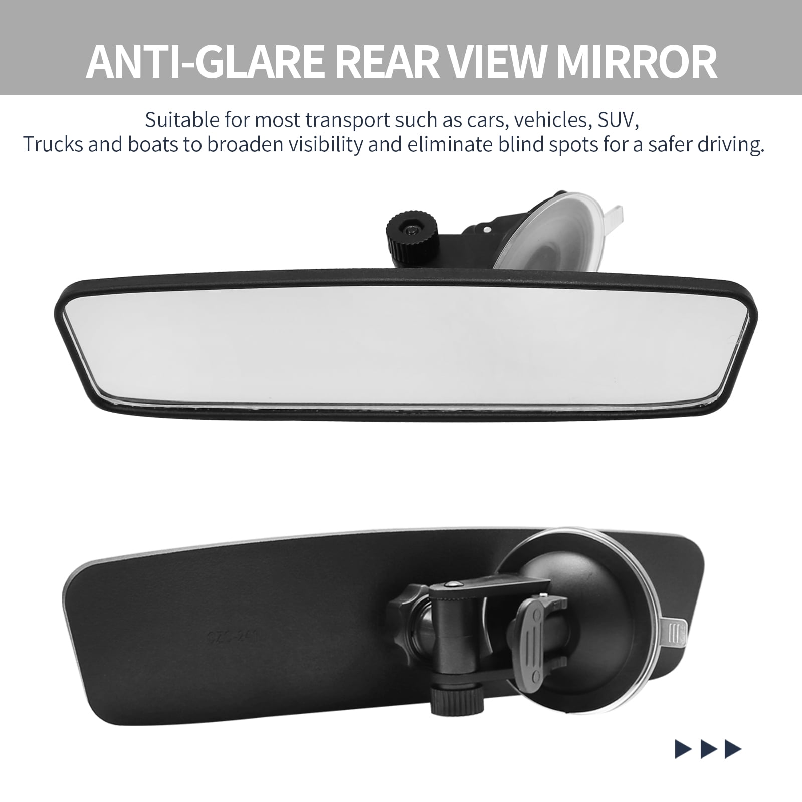 Anxingo Interior Rear View Mirror, Adjustable Wide Angle Blind Spot Mirror for Cars Trucks and SUVs (9.64 in x 2.6 in, White) 7k4cx