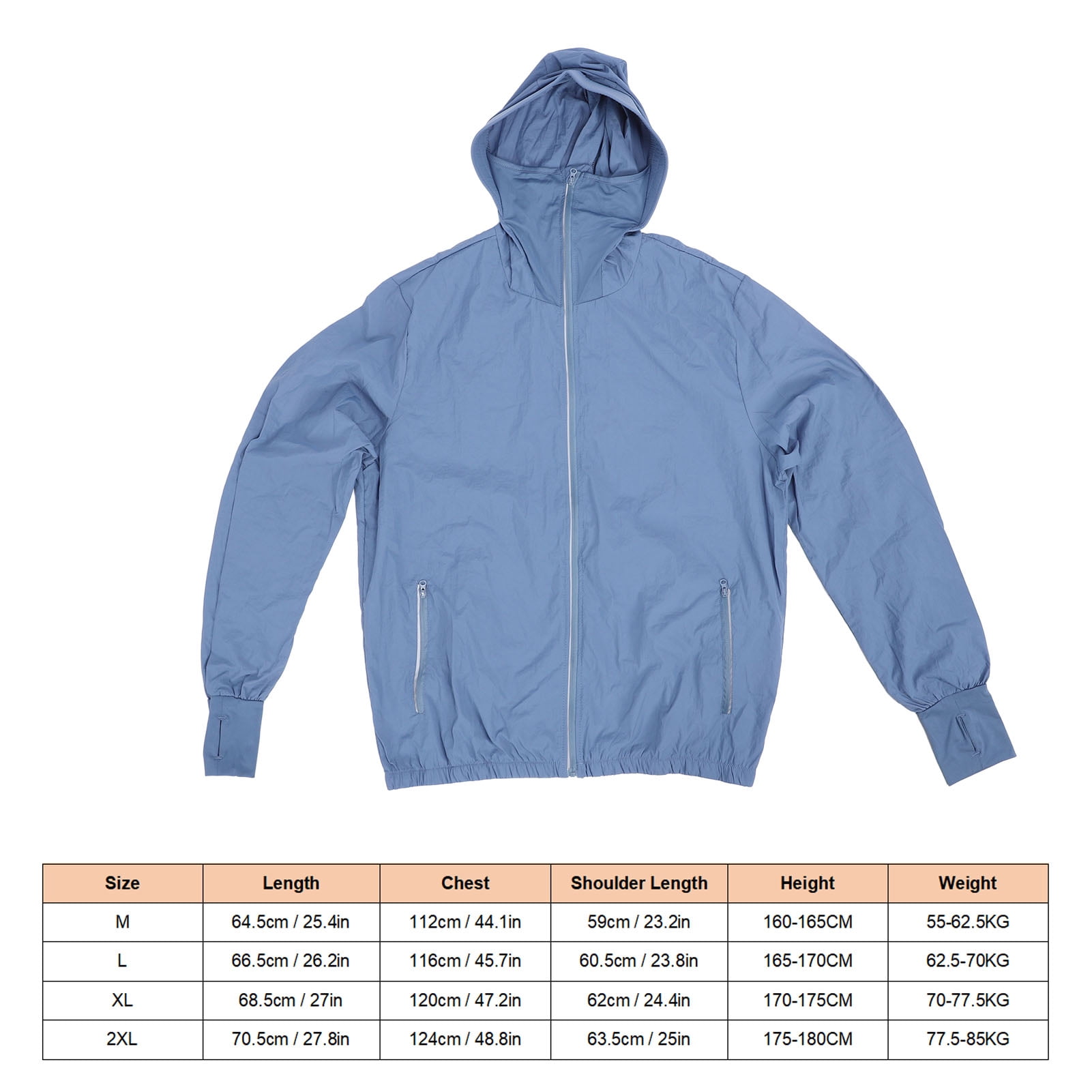 Riousery Men's Cooling Fan Jacket Air Conditioned Work Shirt with 3-Speed Fan (Blue, M) nwik3