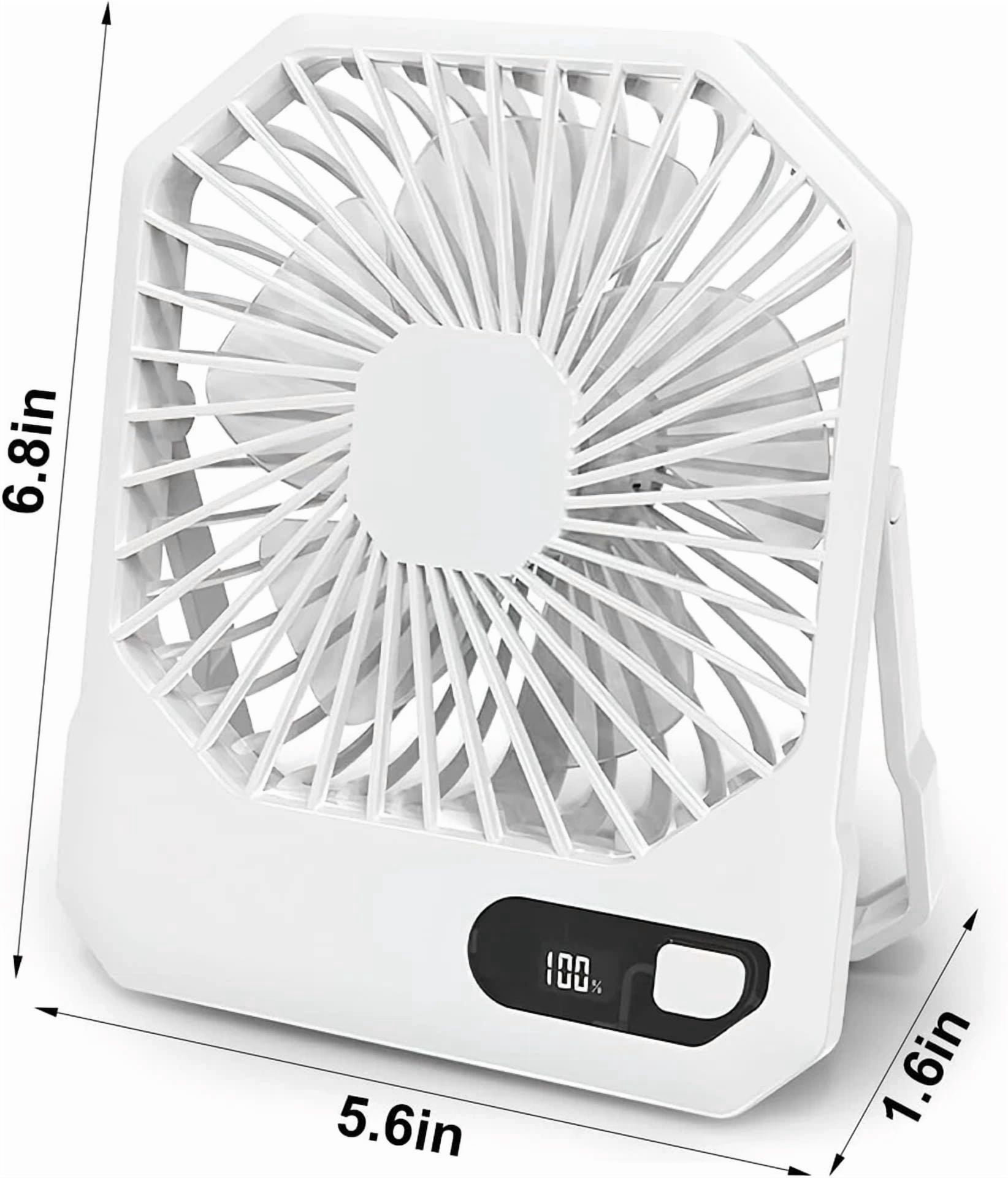Rhea Portable Desk Fan, Ultra Quiet Rechargeable Cooling Fan with 3 Speed Settings (2600mAh, 1 Unit) yk8hc