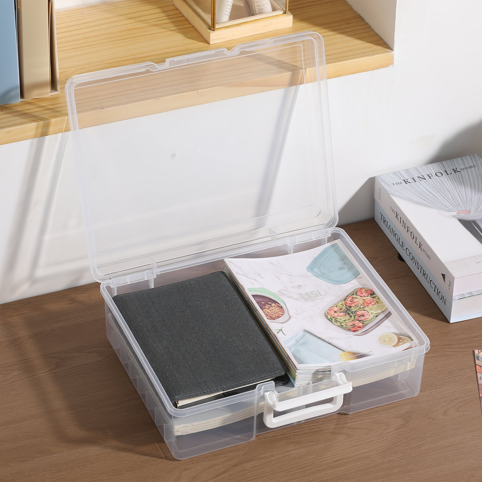 Novelinks Photo Storage Organizer Box with 16 Inner 4 in x 6 in Cases (Pink and Purple, 16-Piece Set) 1x6xw