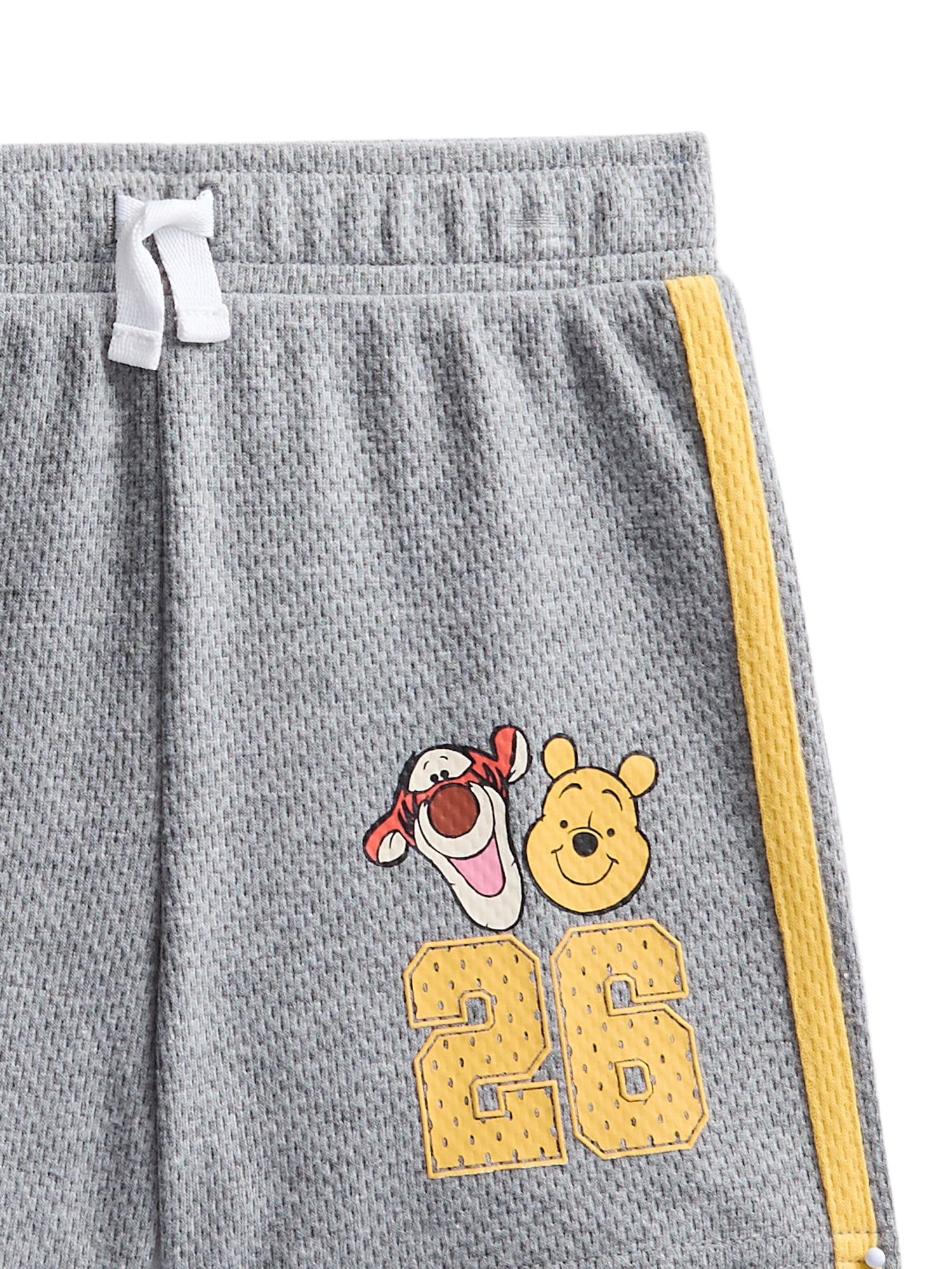 Winnie the Pooh Baby Boys Athletic Graphic T-Shirt and Shorts Set (Grey, 0-3 Months) z45dw