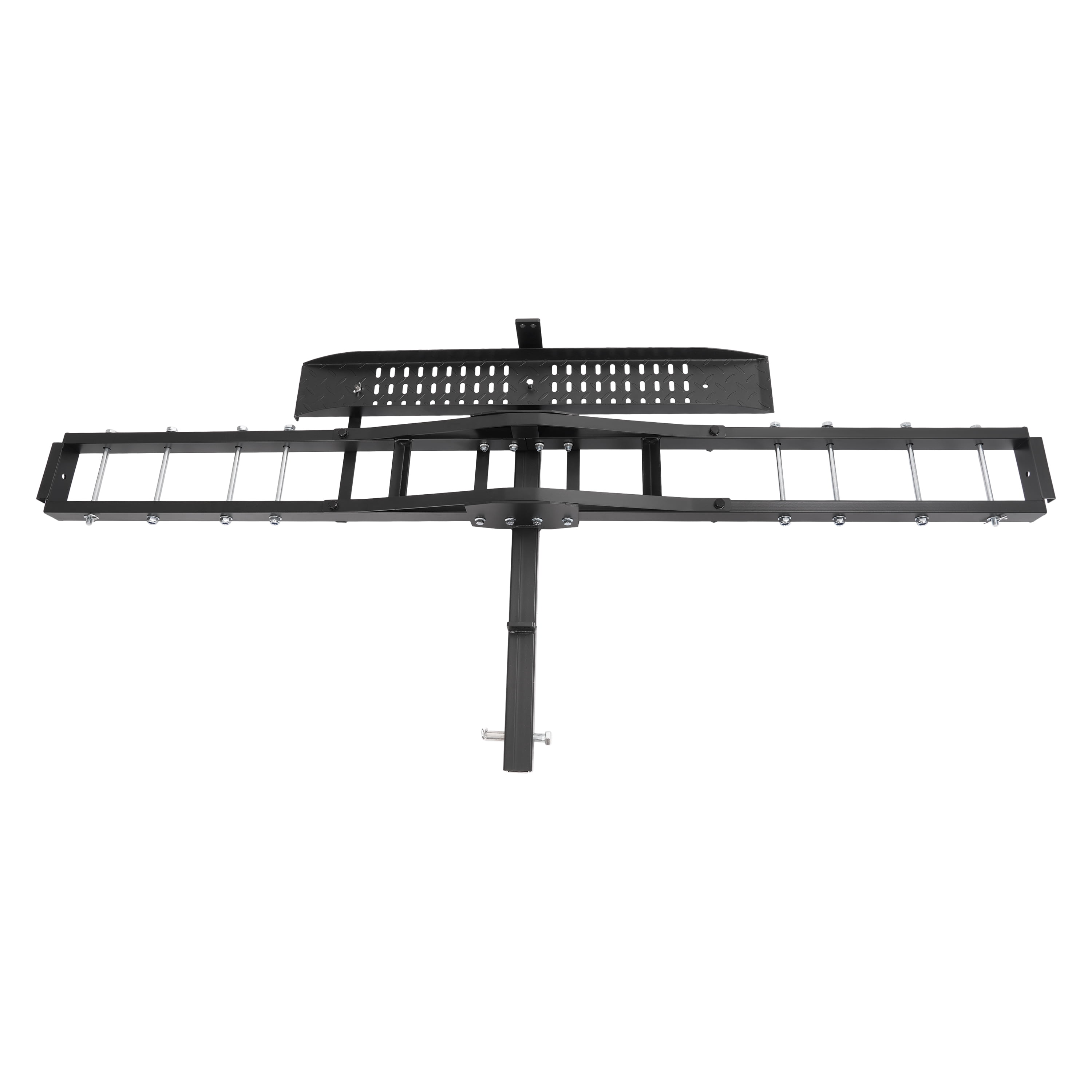Kojem Motorcycle Dirt Bike Hitch Carrier Rack with Loading Ramp (Black, 500 lb Capacity) zb8pp