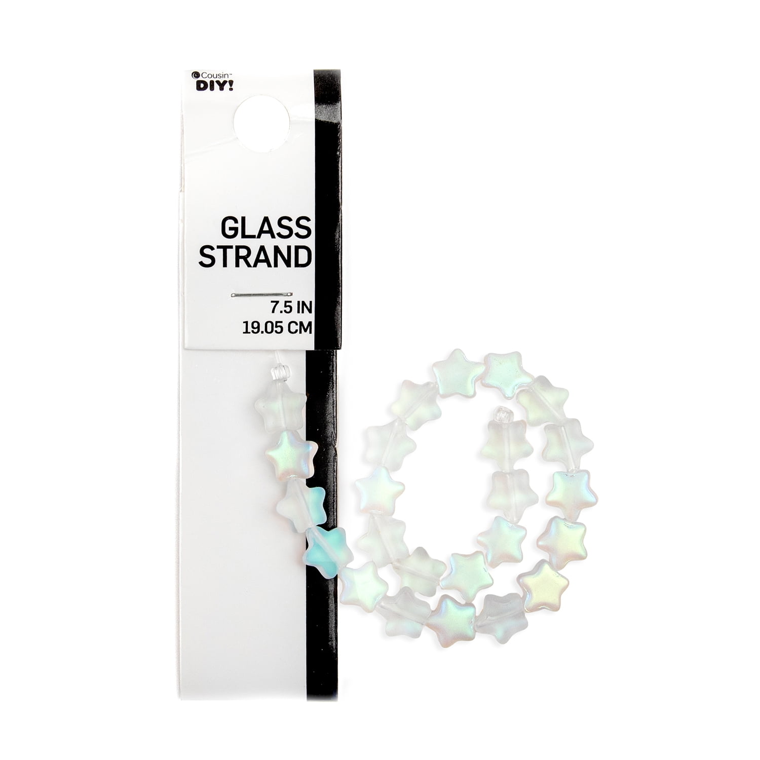 CousinDIY Frosted Opalescent Star Glass Beads for Jewelry Making (Clear, 2 Pack, 7.5 in Strand) a6d47