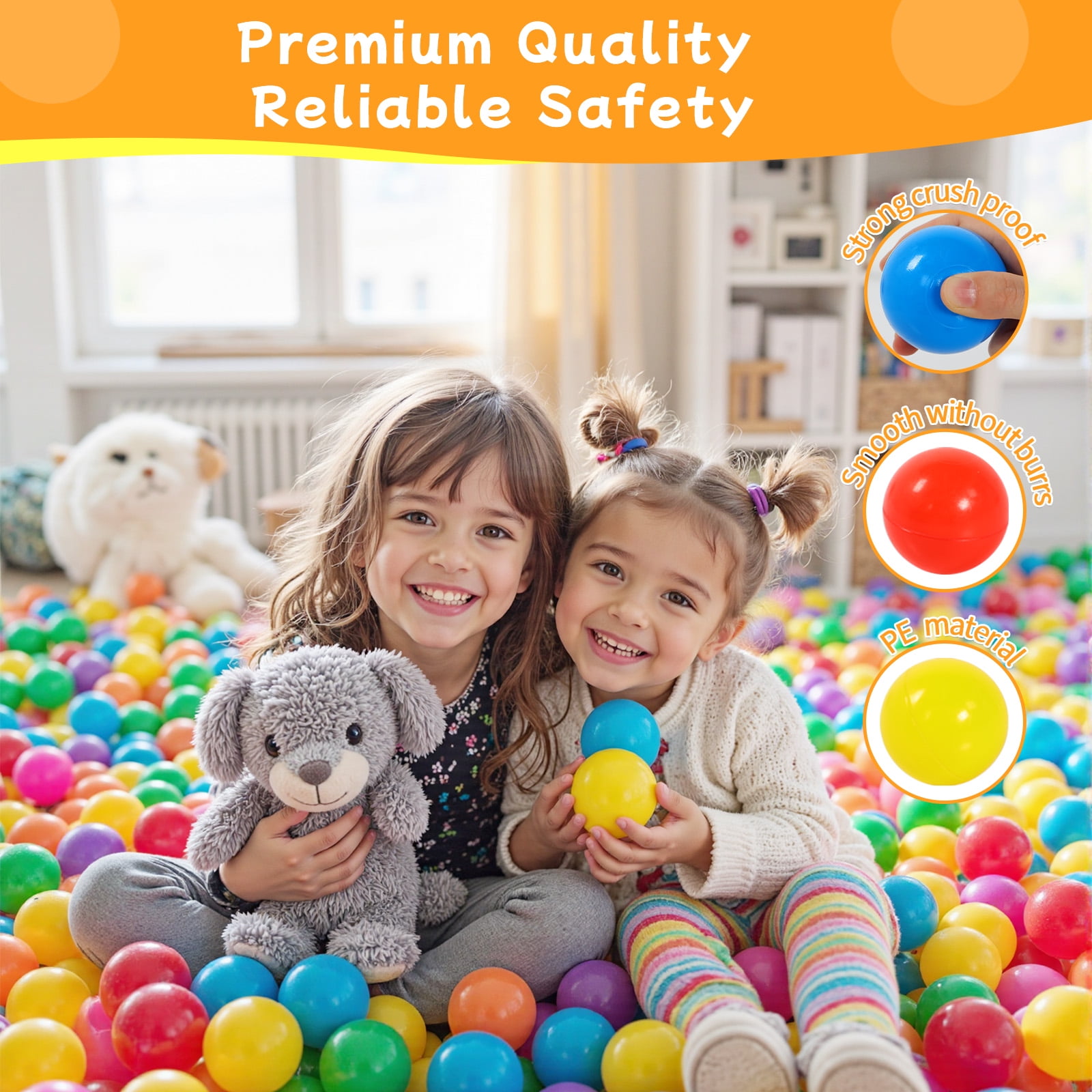 PigPigPen Ball Pit Play Balls, Crush-Resistant Plastic Sensory Toys for Toddlers (Multicolor, 50-Pack) o85y3
