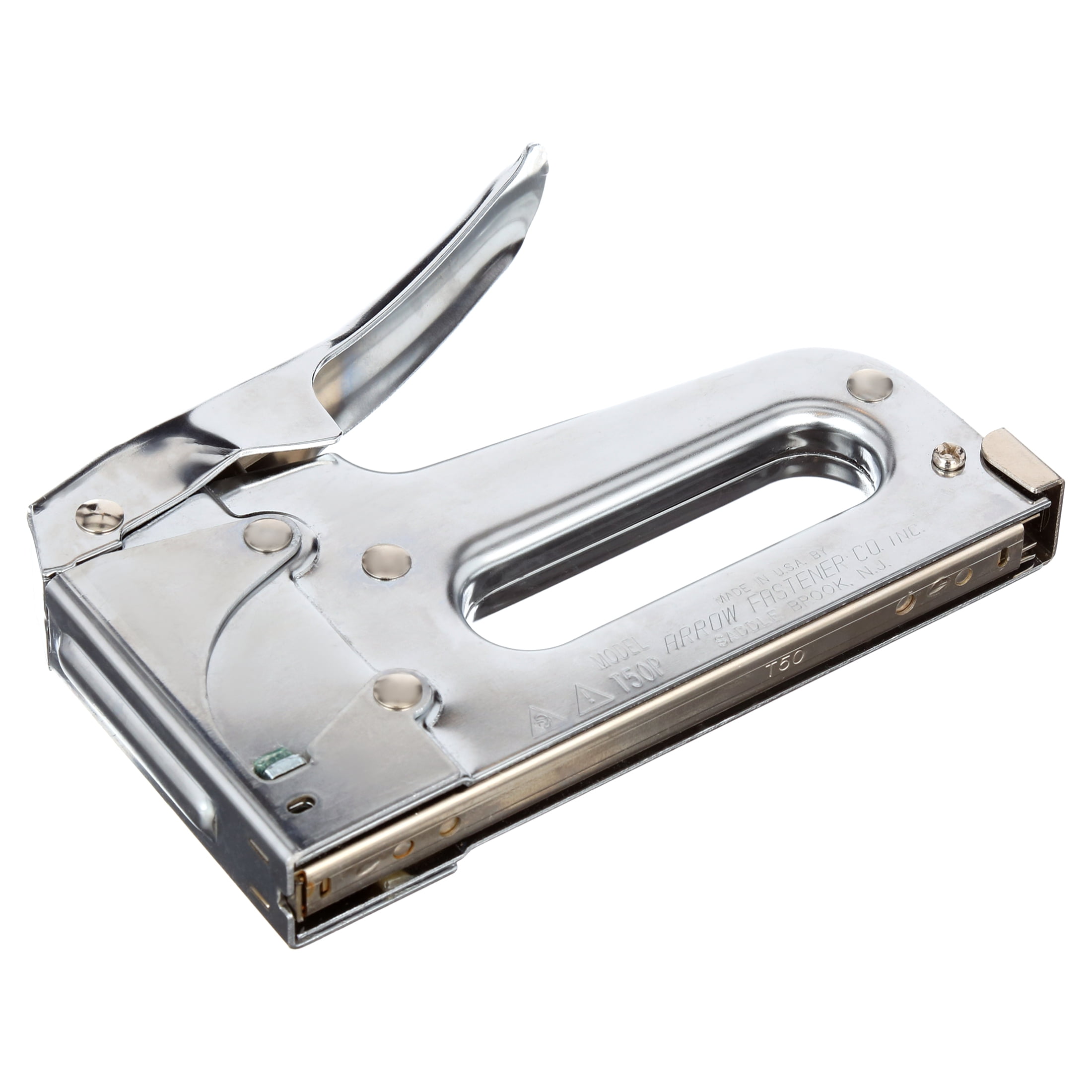 Arrow T50 Heavy Duty Manual Staple Gun for Upholstery and Woodworking (Chrome, 0.56 in) cy9lx