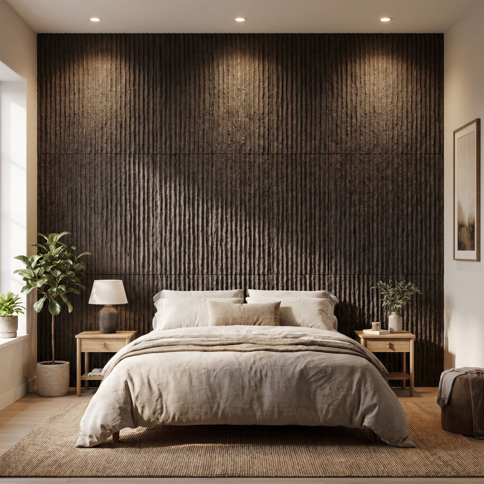 BEAUTYPEAK 3D Wall Decor Panels Faux Stone Siding for Interior Design (Carbon Black, 48 in x 24 in, 4 Pack) fdxln