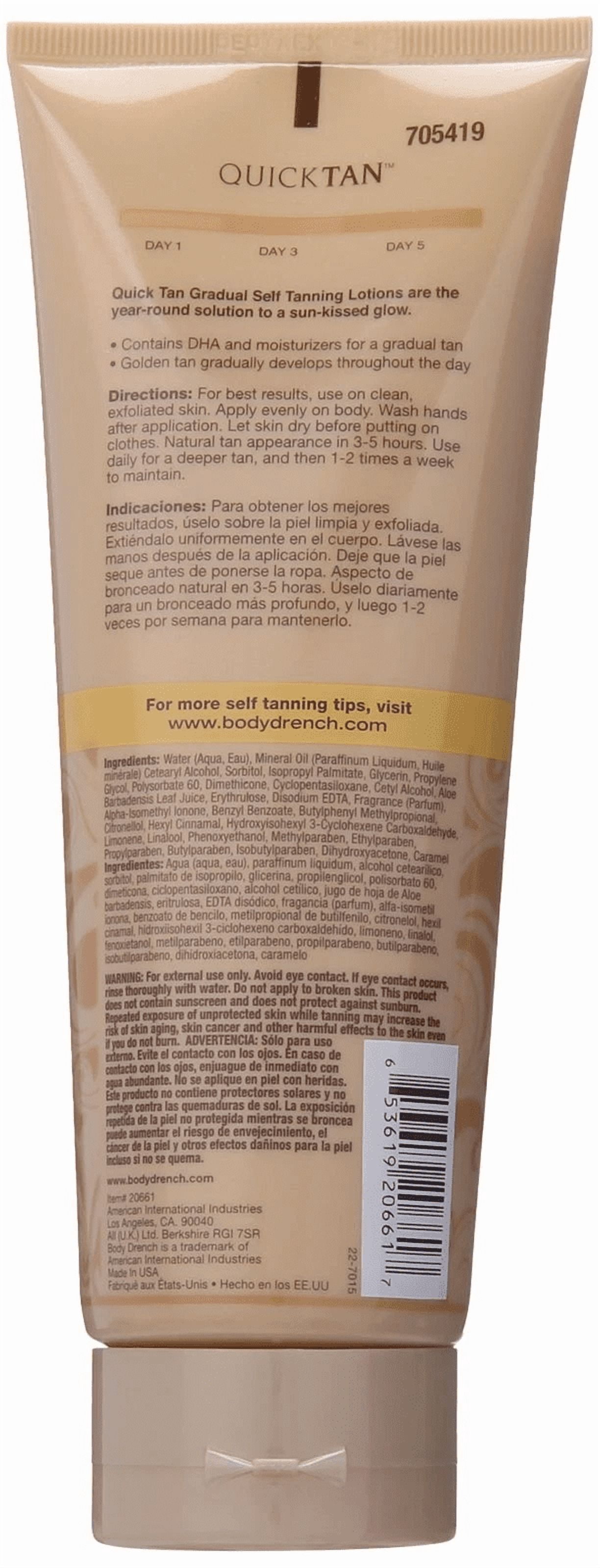 Body Drench Quick Tan Self Tanning Lotion, Streak-Free Buildable Glow (Medium Shade, 8 fl oz) 7kq8m