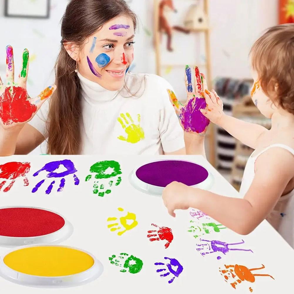 PULMCheerger Washable Finger Ink Pad for Kids DIY Crafts (Red, 3 in x 3 in) jf46y