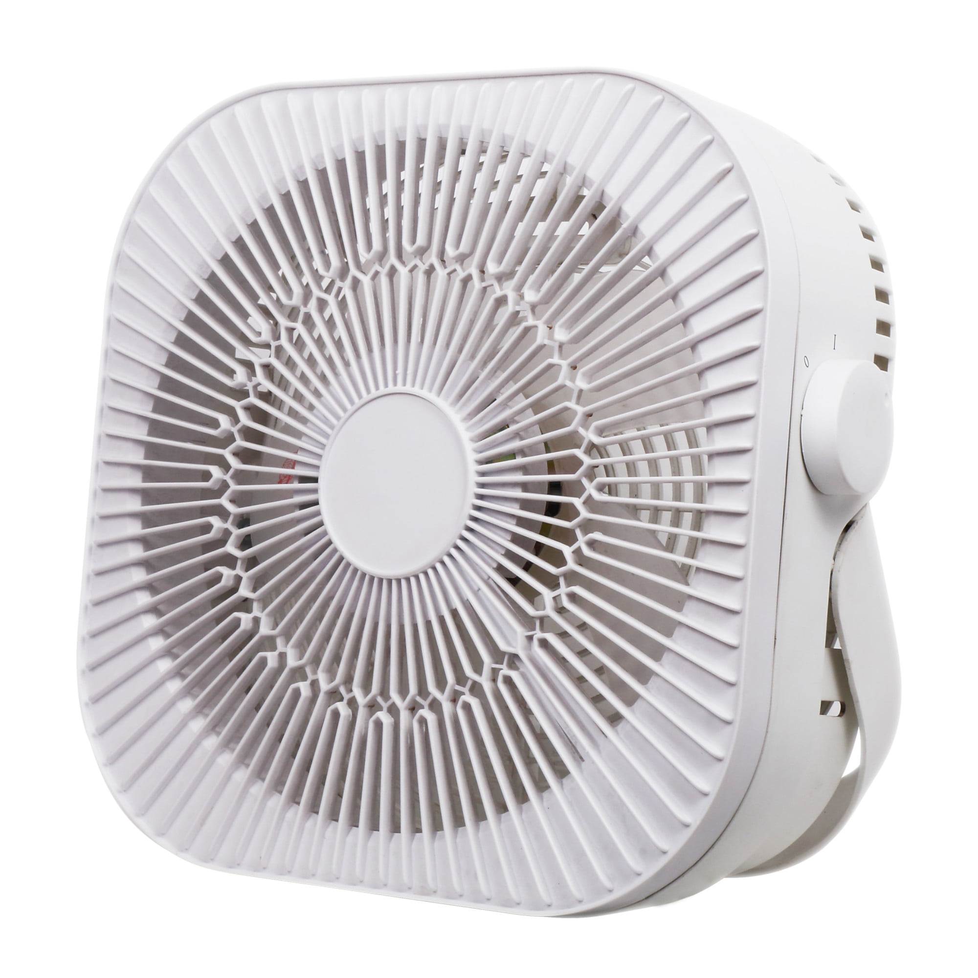 Optimus Portable Box Fan, Whisper-Quiet Desktop Cooling Fan (White, 13.2 in x 4.3 in x 12.6 in) vkt0o