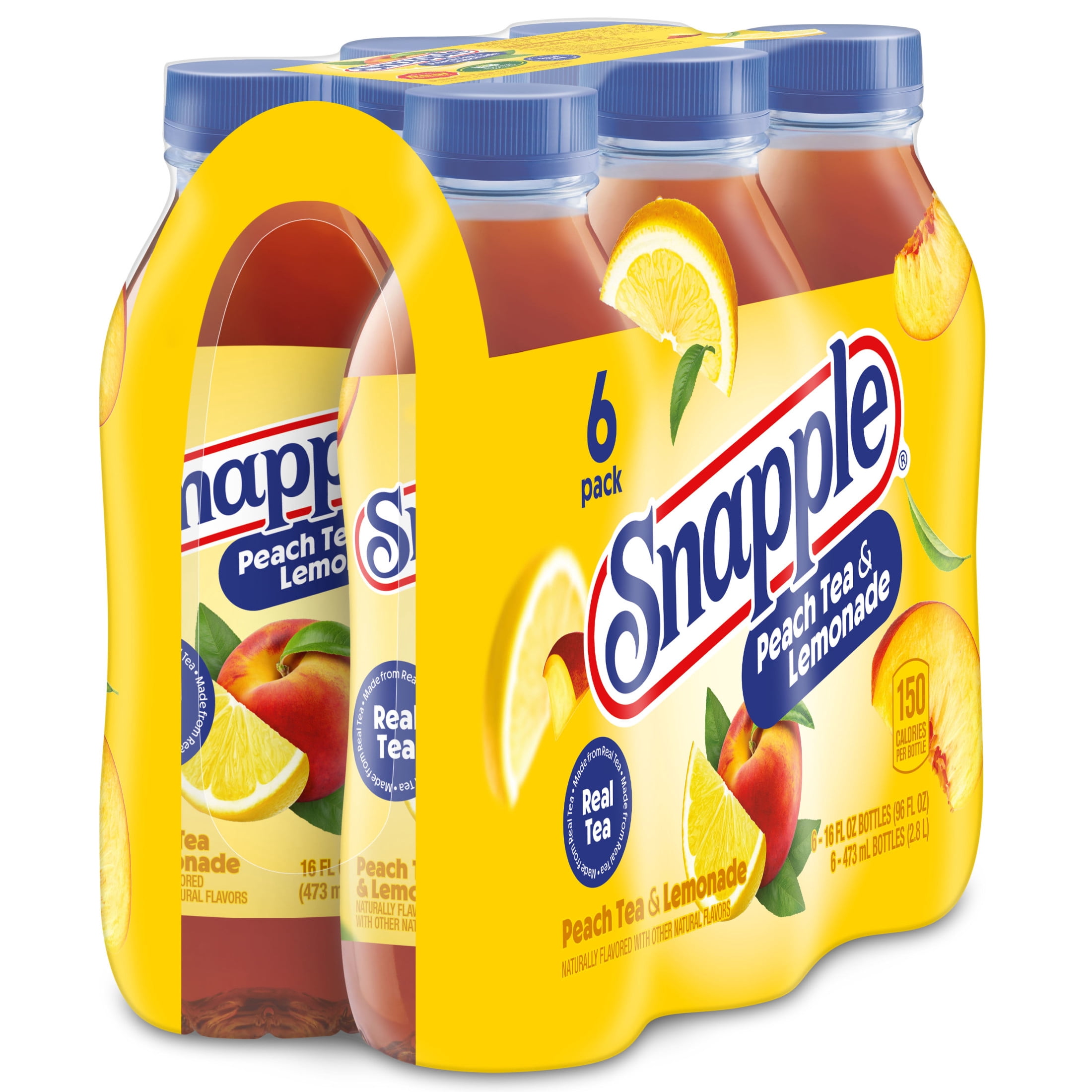 Snapple Peach Tea and Lemonade Refreshing Fruit Drink (6 Pack, 16 fl oz) py8of