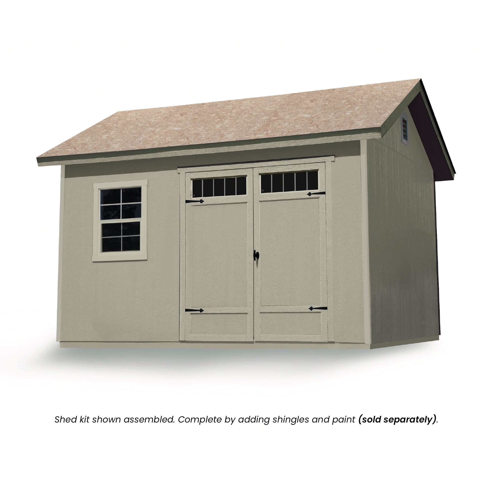 Handy Home Products Beachwood Wood Storage Shed with Floor (Brown, 10 ft x 12 ft) gt6eb