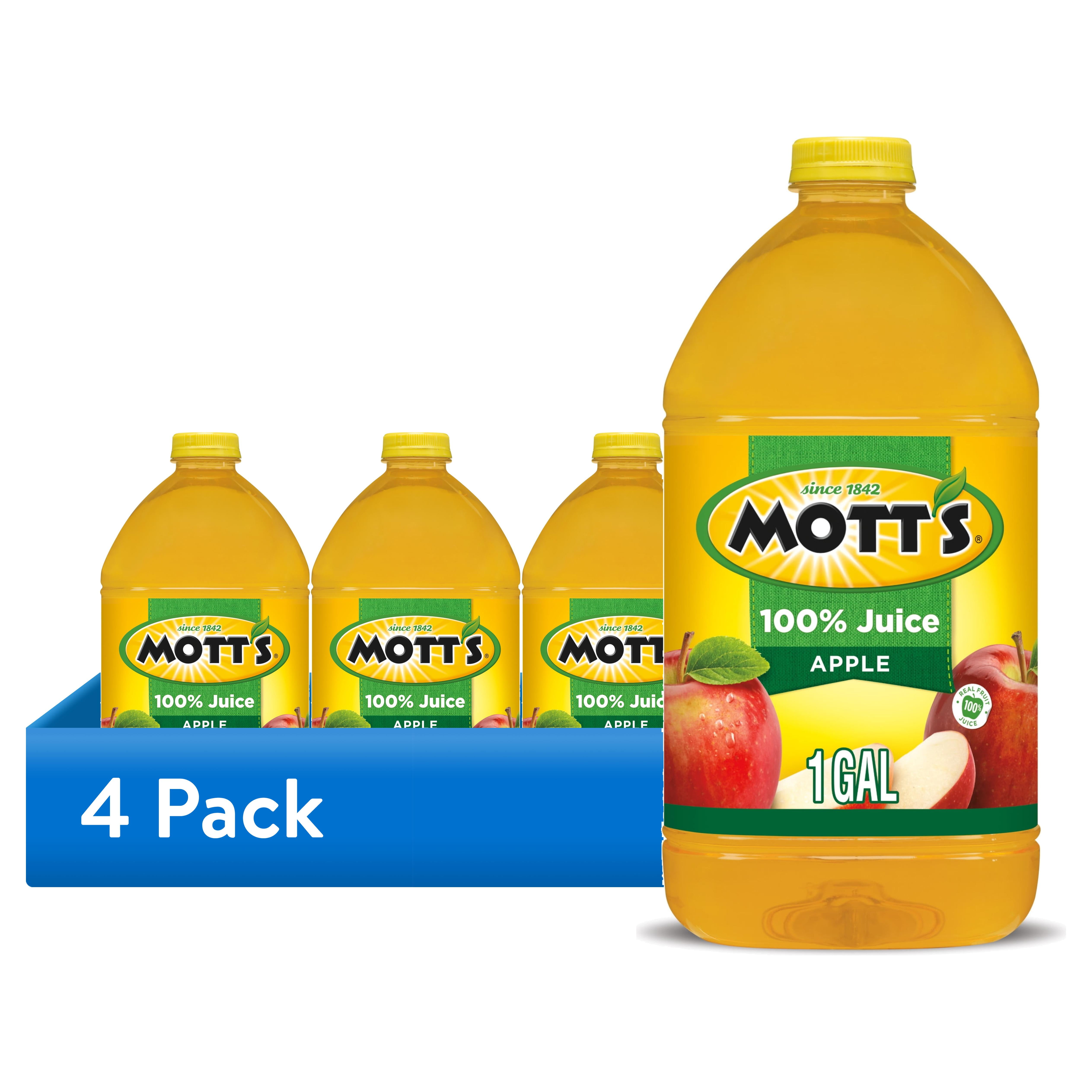 Mott's Original Apple Juice, 100% Fruit Juice, Refreshing & Natural (4 Pack, 128 fl oz) 68mki