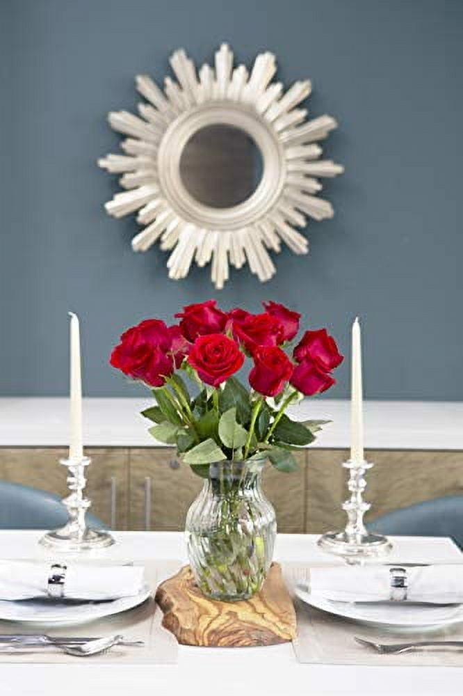 KaBloom 12 Fresh Cut Red Roses Bouquet with Decorative Vase (12 Count) podz8 - Image 2