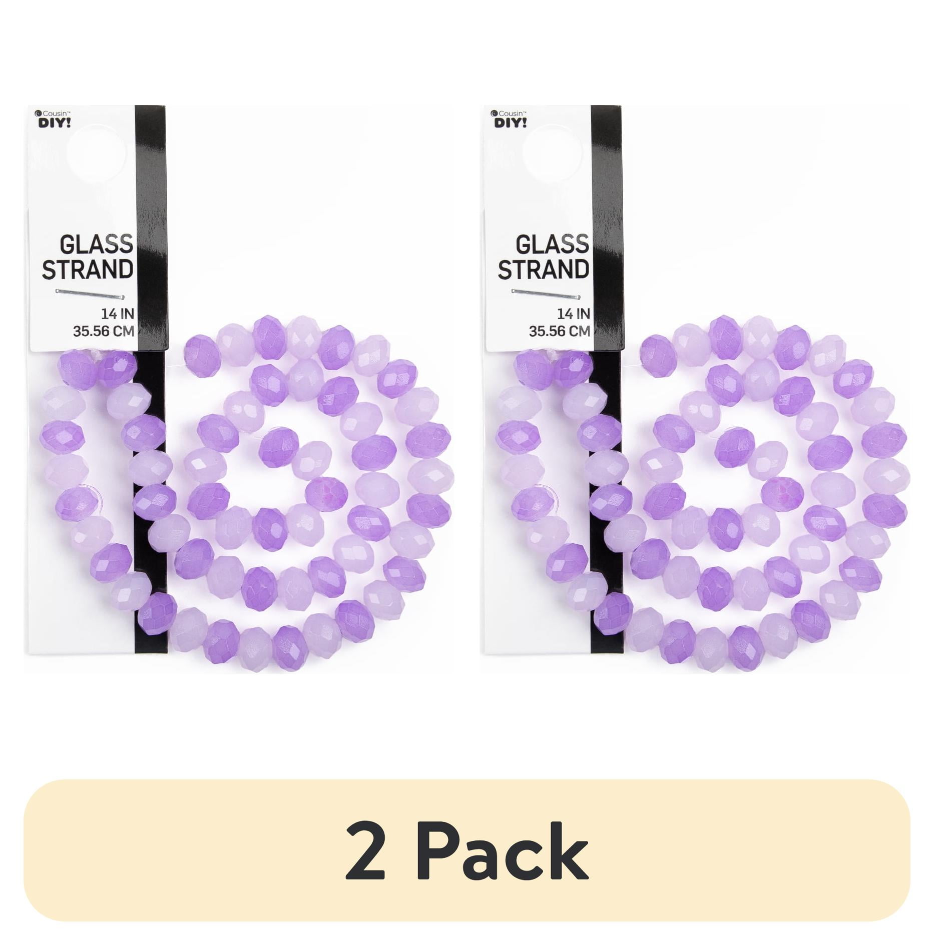 CousinDIY Glass Rondelle Beads for Jewelry Making (2-Tone Purple, 2-Pack, 14 in) lwffv