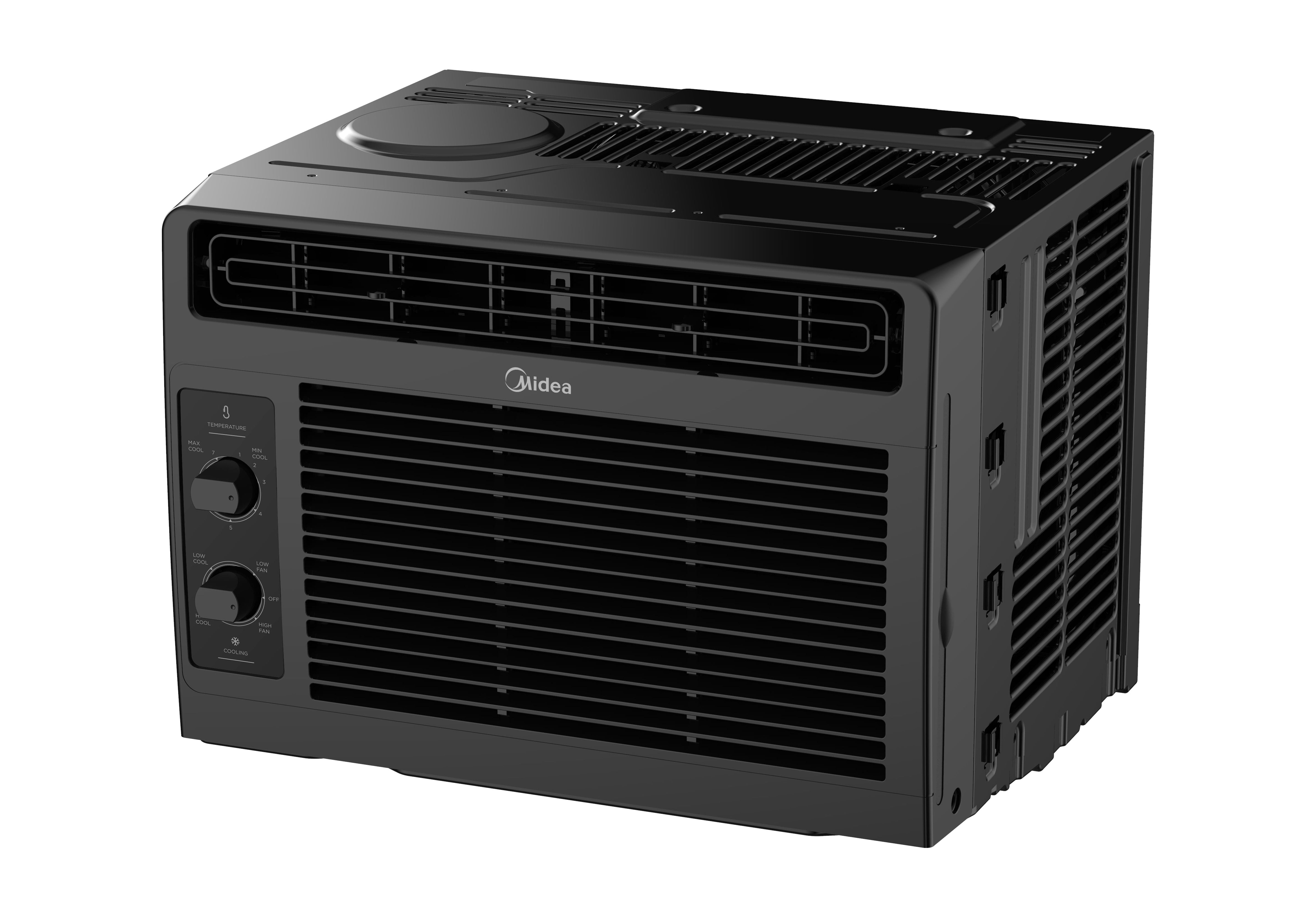 Midea 5,000 BTU Mechanical Window Air Conditioner, Compact Cooling for Rooms up to 150 Sq. Ft. (Black) cde8h