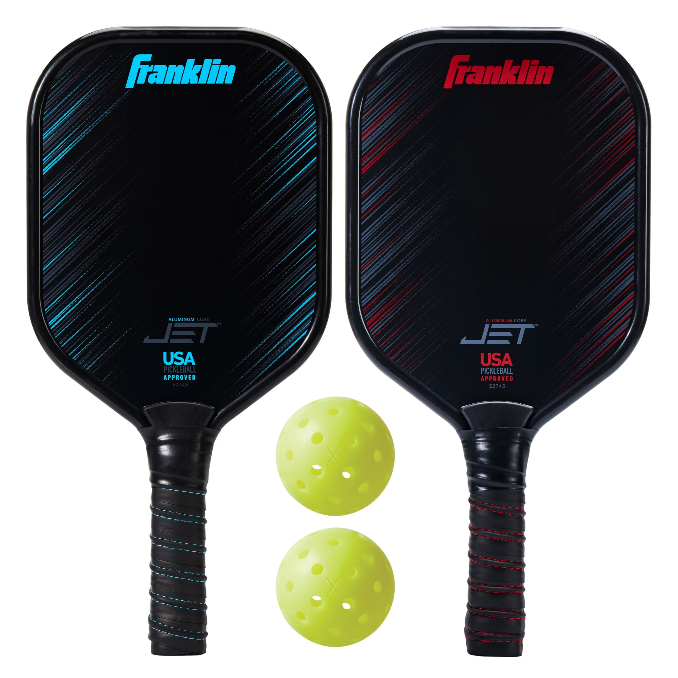 Franklin Sports Pickleball Paddle Set (2 Paddles, 2 Balls, Aluminum Starter Kit) tlmo1