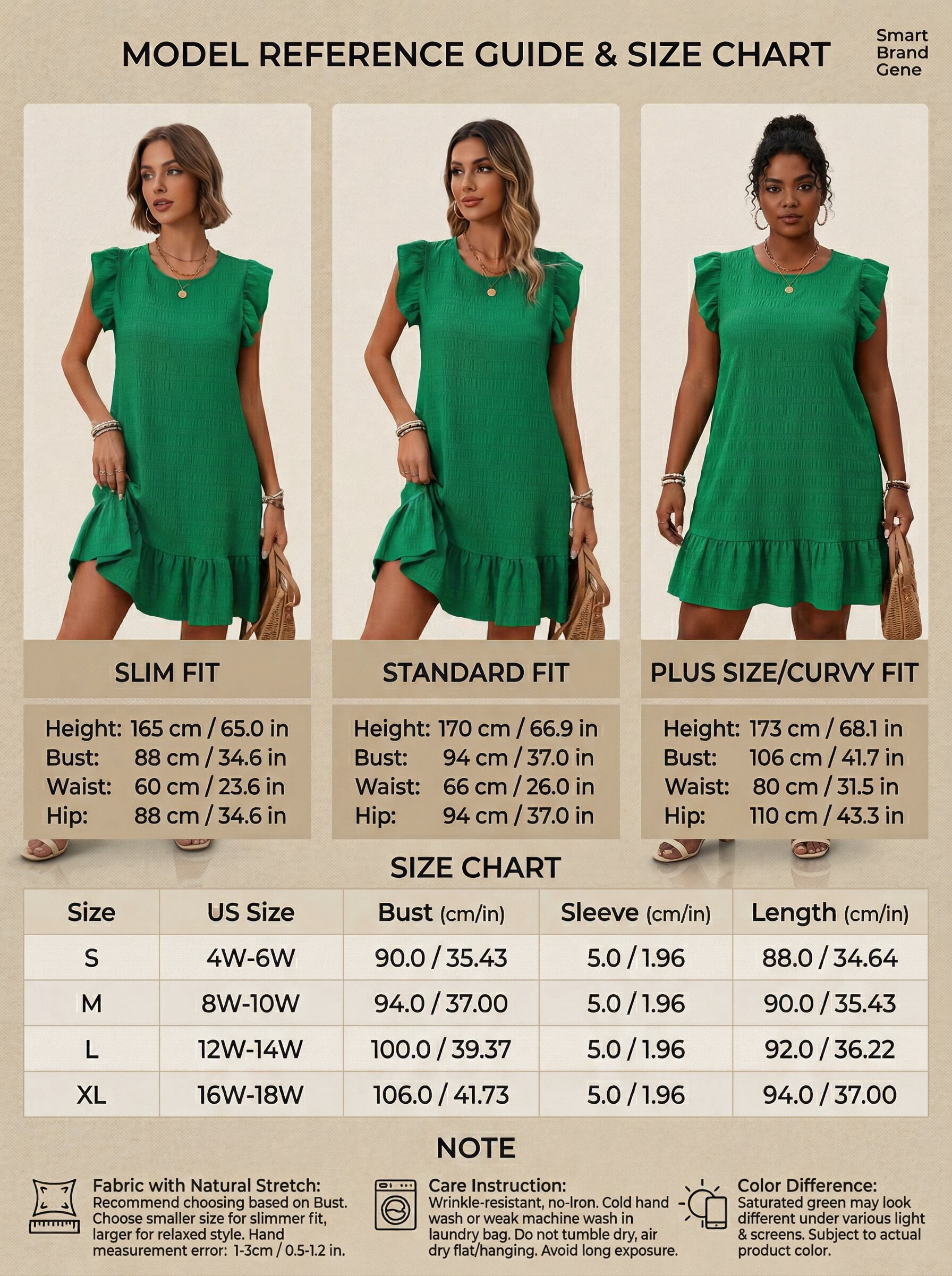Cuteduck Womens Casual Dress Ruffle Sleeve Tiered Hem Round Neck Textured Summer Dress (Solid, S) 0lstf