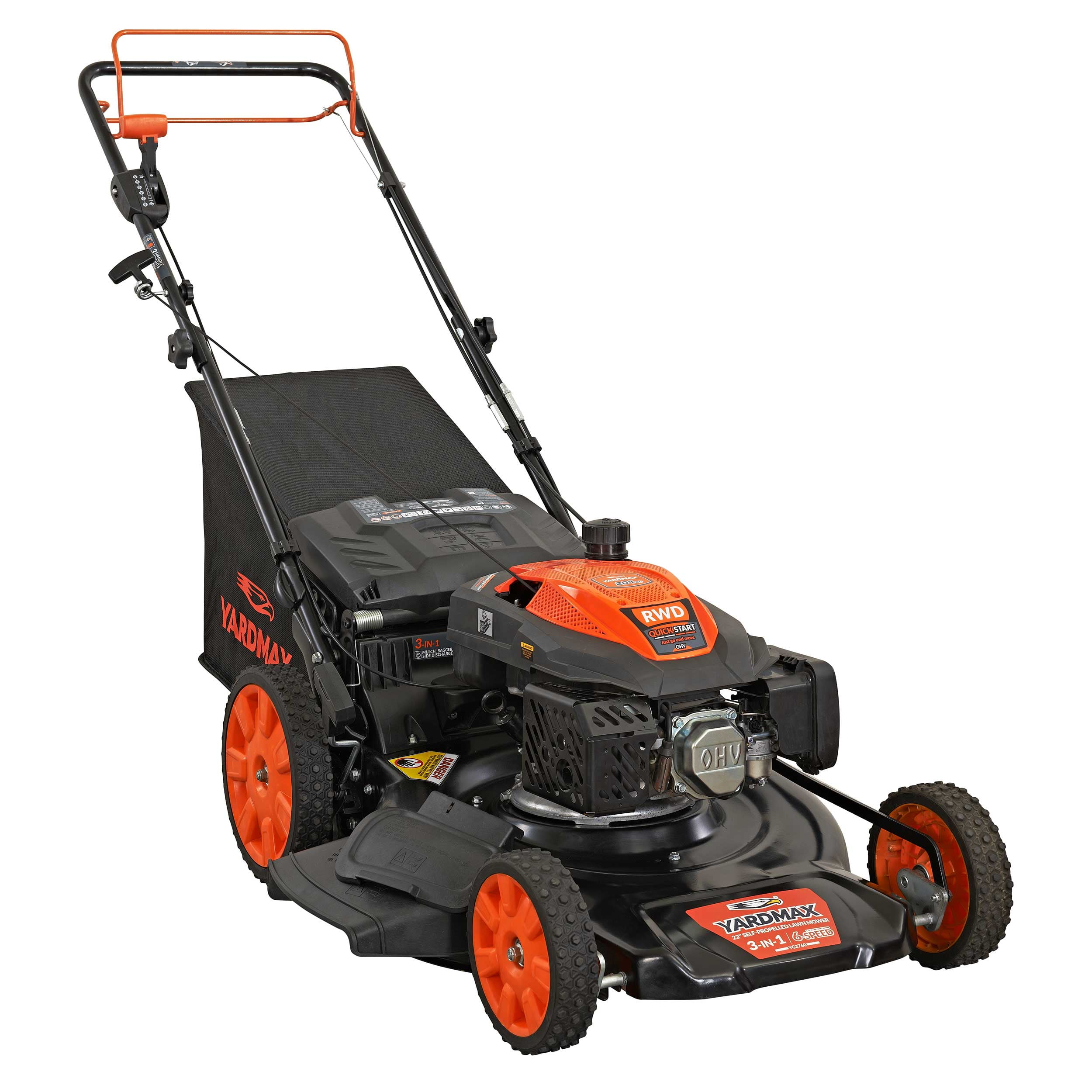 Yardmax 22 in. 201cc Select Pace 6-Speed Self-Propelled Gas Lawn Mower (3-in-1, RWD) xdcr9