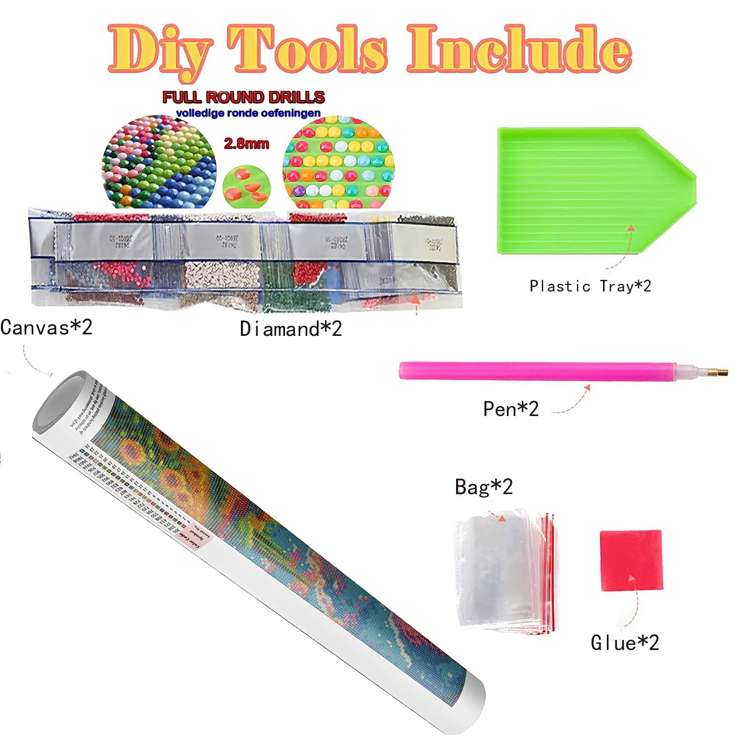 CSZPPQAF Tree Diamond Painting Kits for Adults (Full Round Drill, 2-Pack) 3uqit