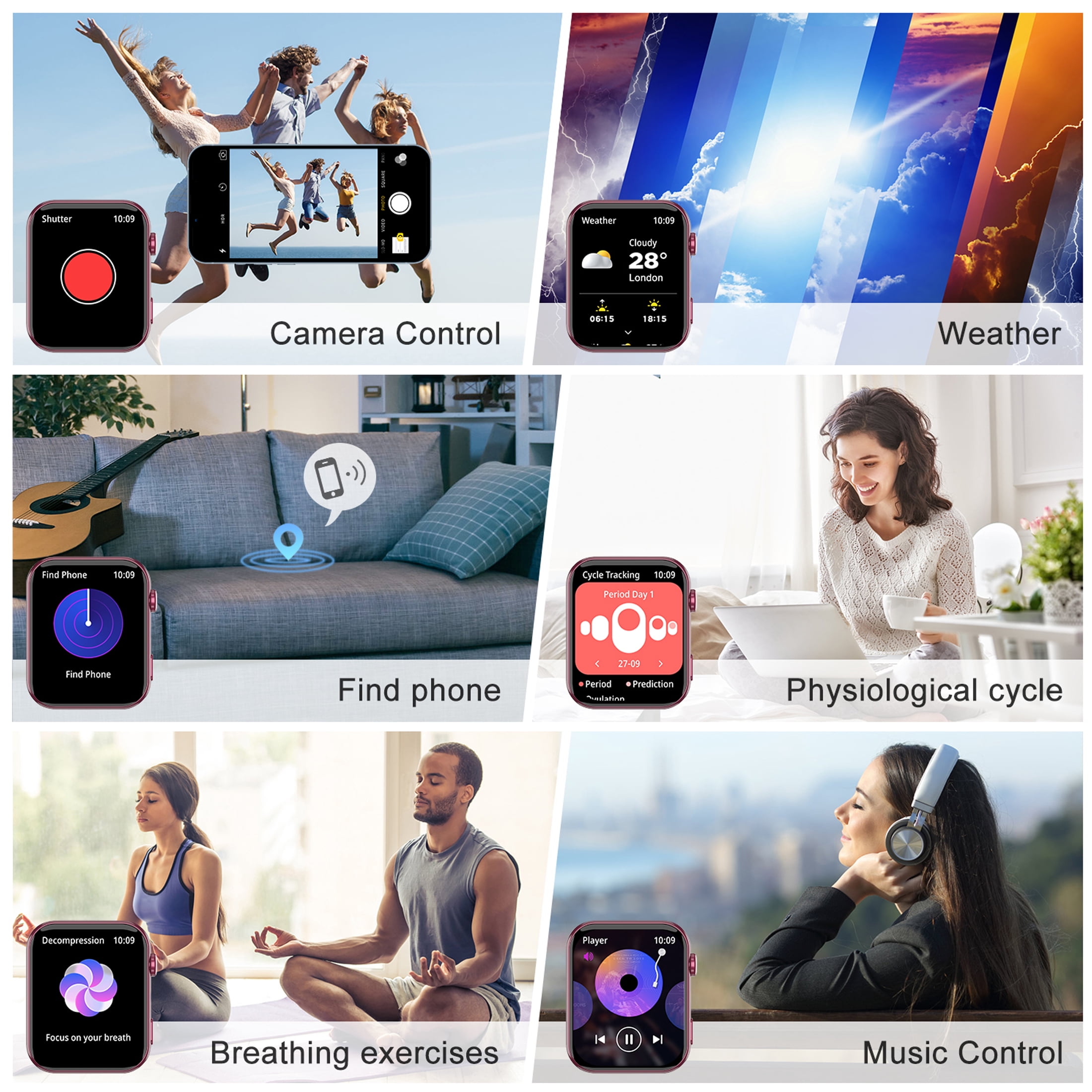 IOWODO Smart Watch Fitness Tracker with Bluetooth Calling and 100+ Sports Modes (Purple, 1.91 in) 9r1i3