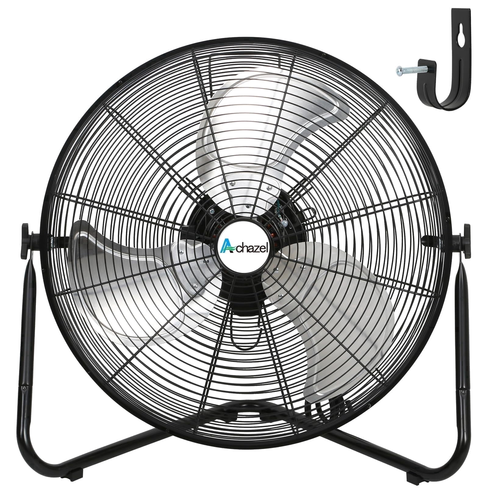Achazel 20 in High Velocity Industrial Floor Fan (Black, 20 in) 6xn14