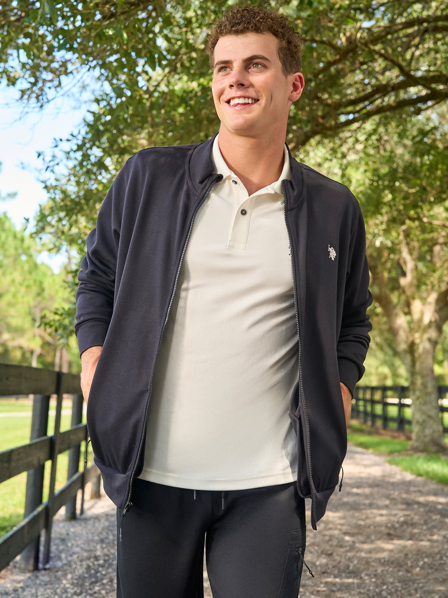 U.S. Polo Assn. Men's Performance Interlock Polo Shirt (White, S) 3orf9