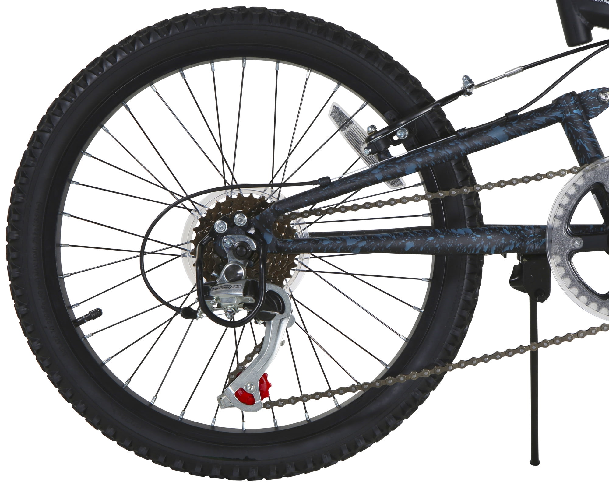 Air Zone Boys Mountain Bike, Dual Suspension Steel Frame, 6-Speed Shimano Drivetrain (Blue, 20 in) dnci2