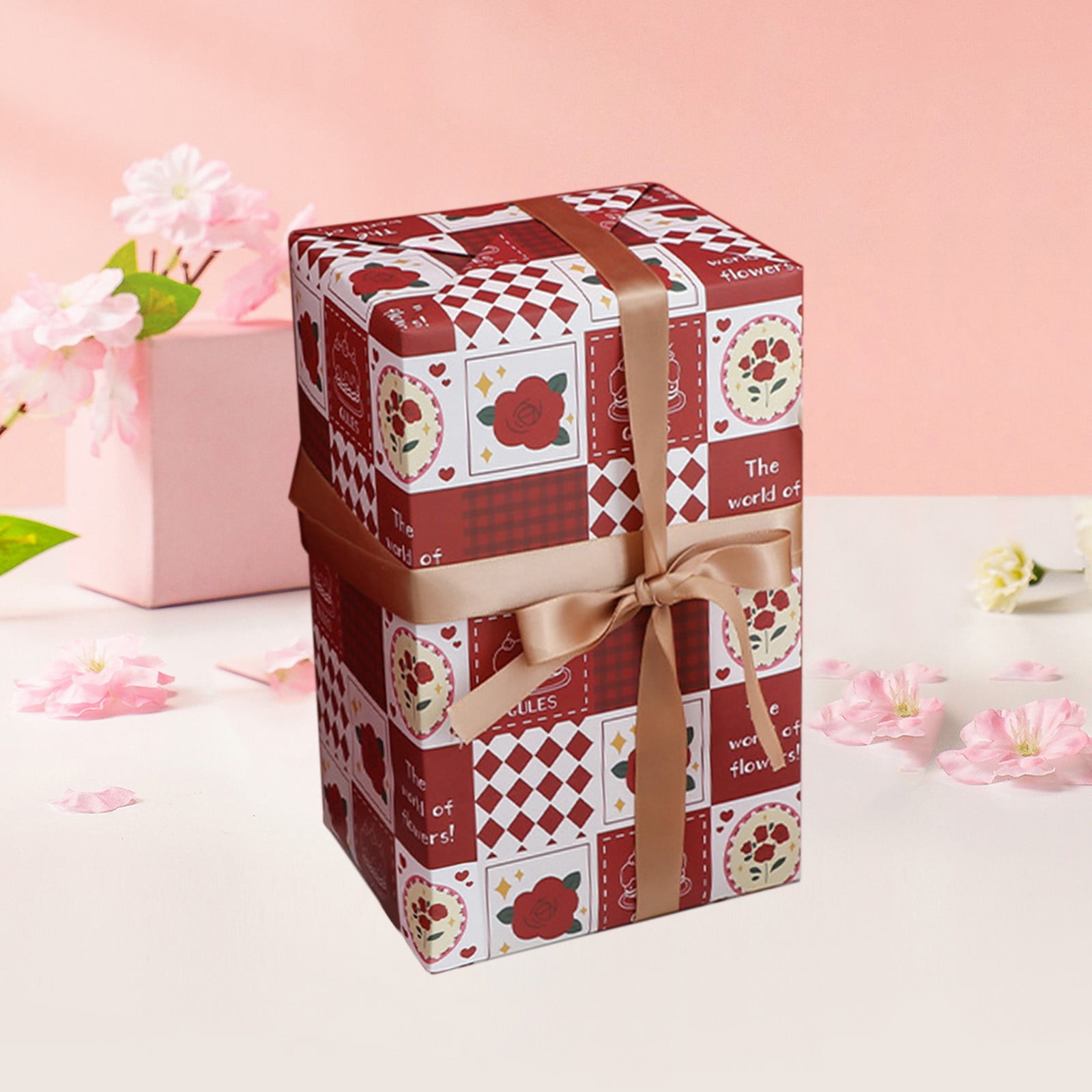 YUNAFFT Valentine's Day Decorative Scrapbook Paper Pack (Red Pink Heart, 6 Sheets, 27.5 in x 19.6 in) mifva