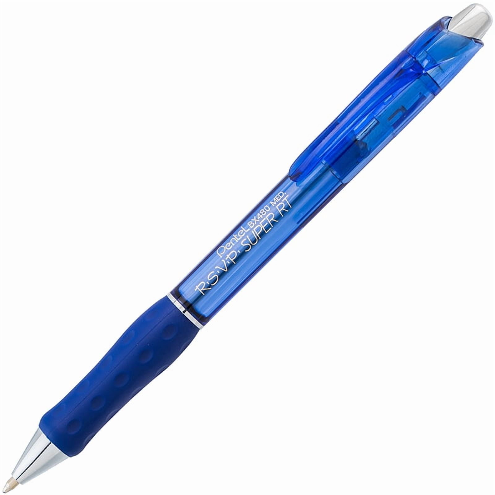 Pentel R.S.V.P. Super RT Retractable Ballpoint Pen, Smooth Writing, Medium Point (Blue, 12-Pack) hg4p5