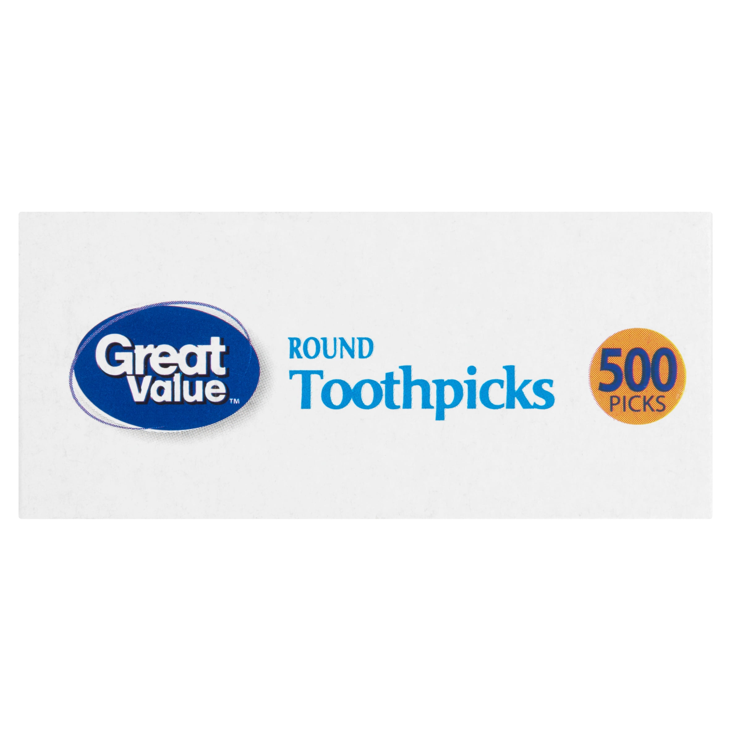 Great Value Classic Round Toothpicks for Kitchen and Crafting (500 Count) hhmmt