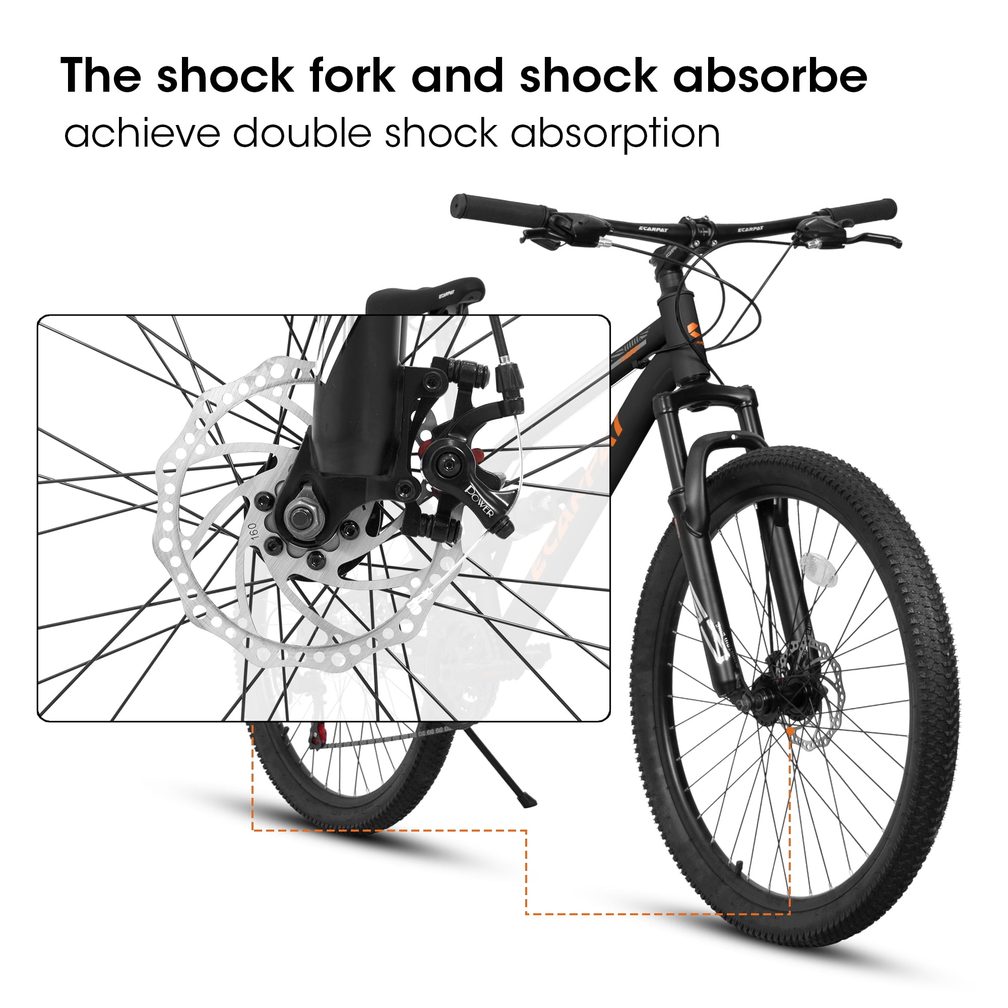 Ambifirner 26 in Mountain Bike, 21-Speed Steel Frame MTB with Dual Disc Brakes and Shock Absorbing Fork (Blue, 26 in) sg7o5