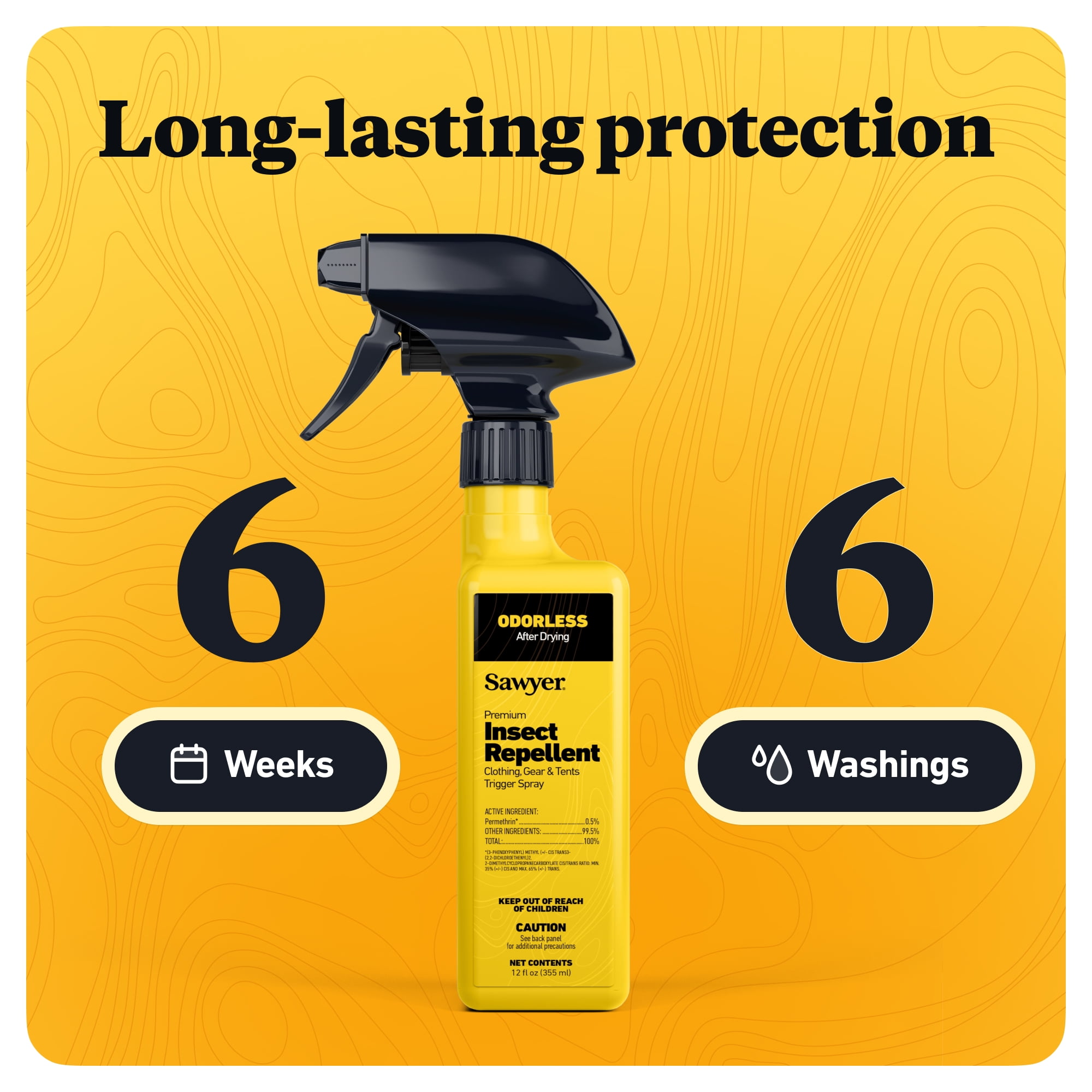 Sawyer Premium Permethrin Clothing and Gear Insect Repellent Spray (Yellow, 12 oz) eu9z8