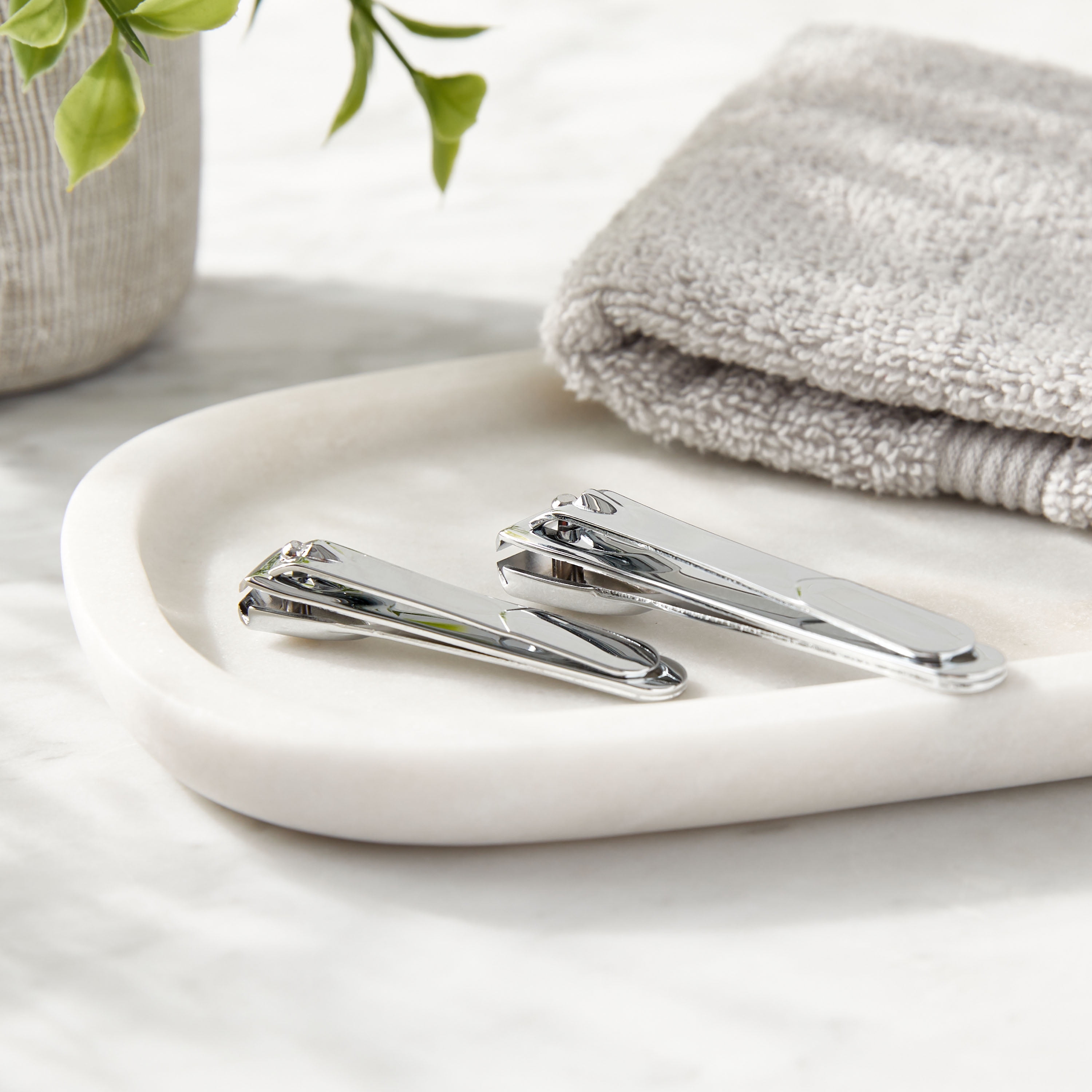 Equate Metal Nail Clipper Set with Catcher, Precision Grooming Tools (Silver, 2 Pieces) vjigf