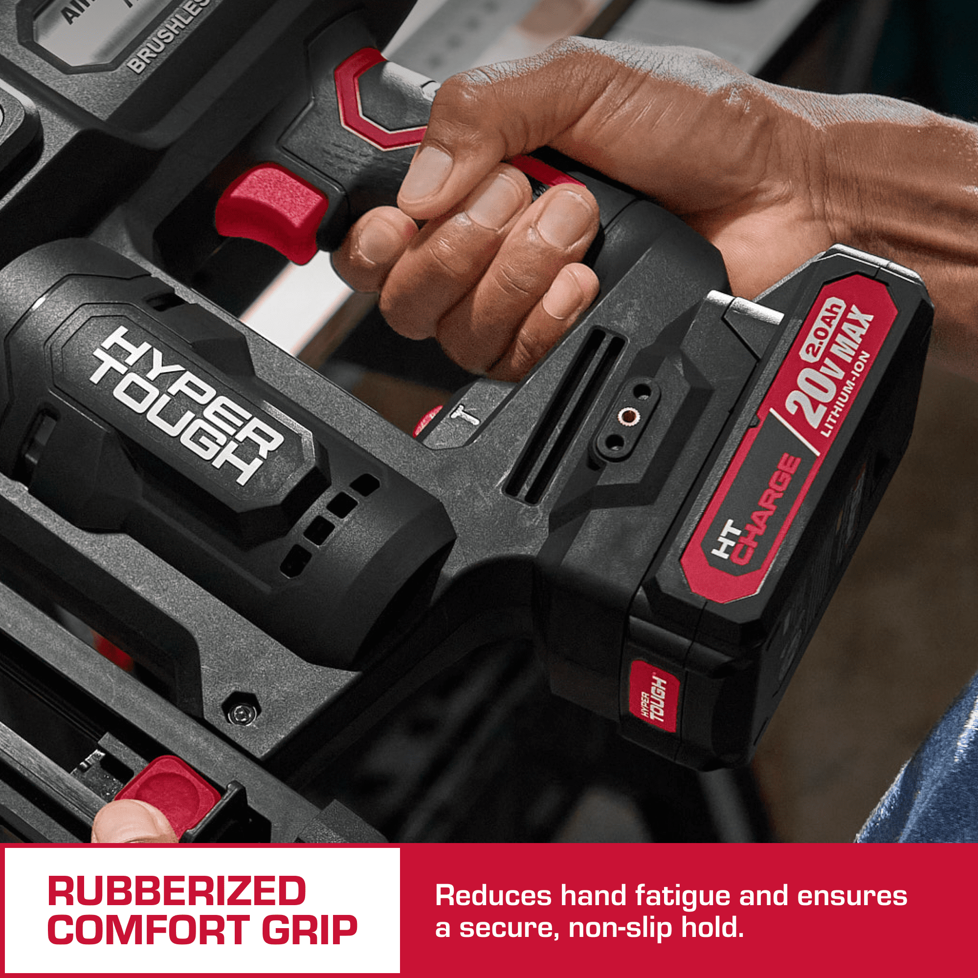 Hyper Tough 20V Brushless Cordless 16-Gauge Finish Nailer Kit (Black, 5/8 to 2-1/2 in) xk8fg