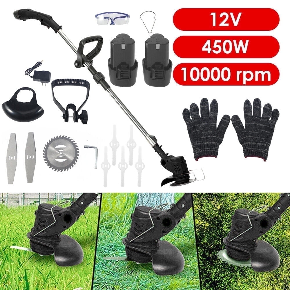 Paddsun Electric Cordless Weed Wacker, Lawn Edger and Grass String Trimmer (Black, 35-49 in) qyyt5